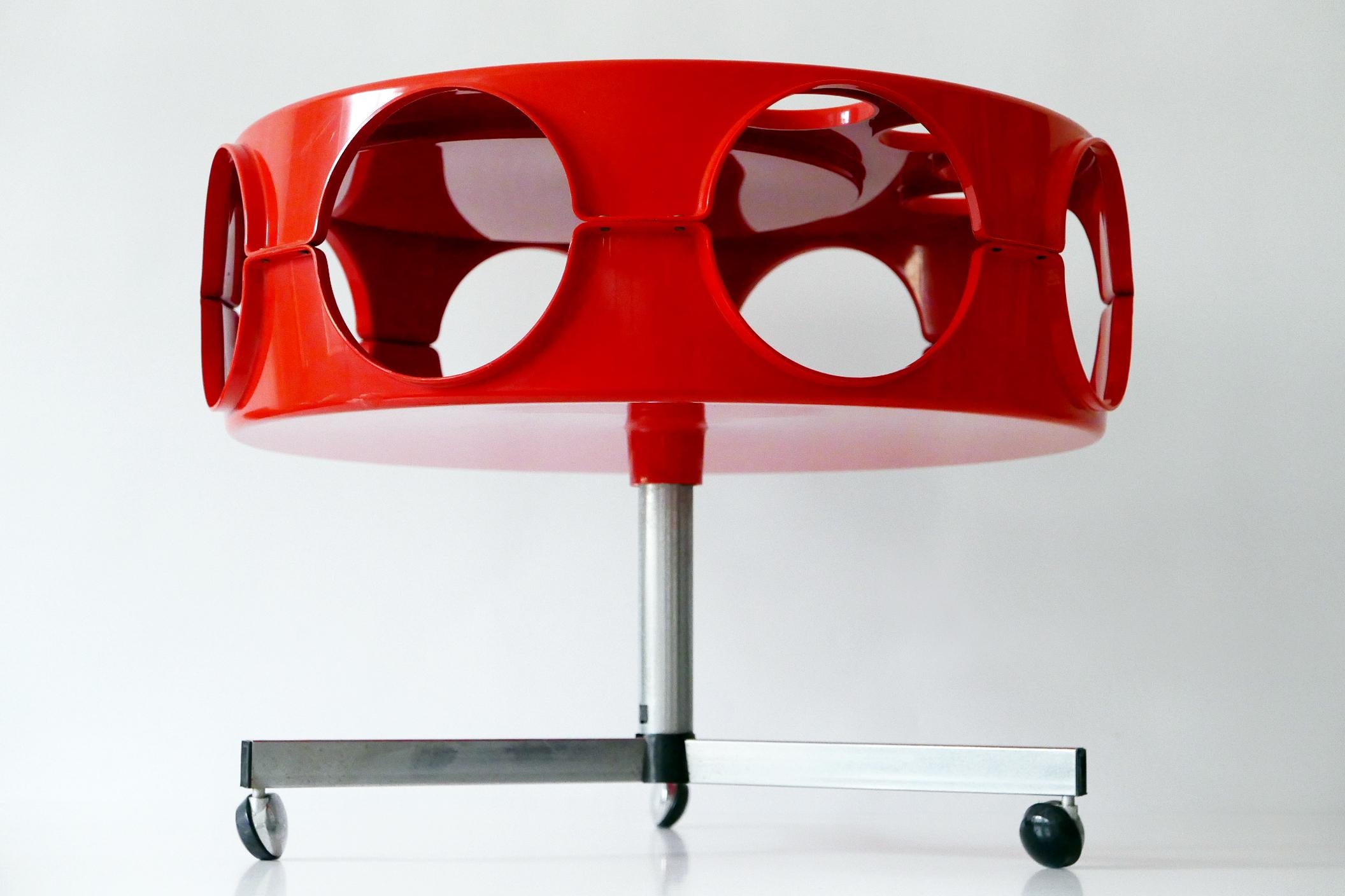 Plated Mid-Century Modern Sputnik Bar Cart or Bar Table Rotobar UFO by Curver, 1970s
