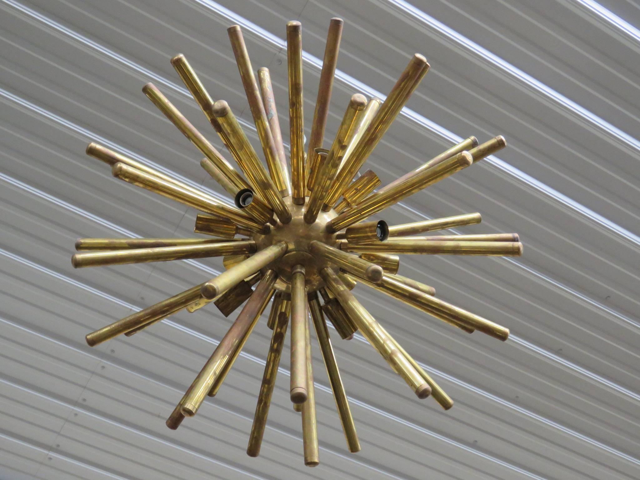 American Italian Brass Mid-Century Modern Sputnik Chandelier