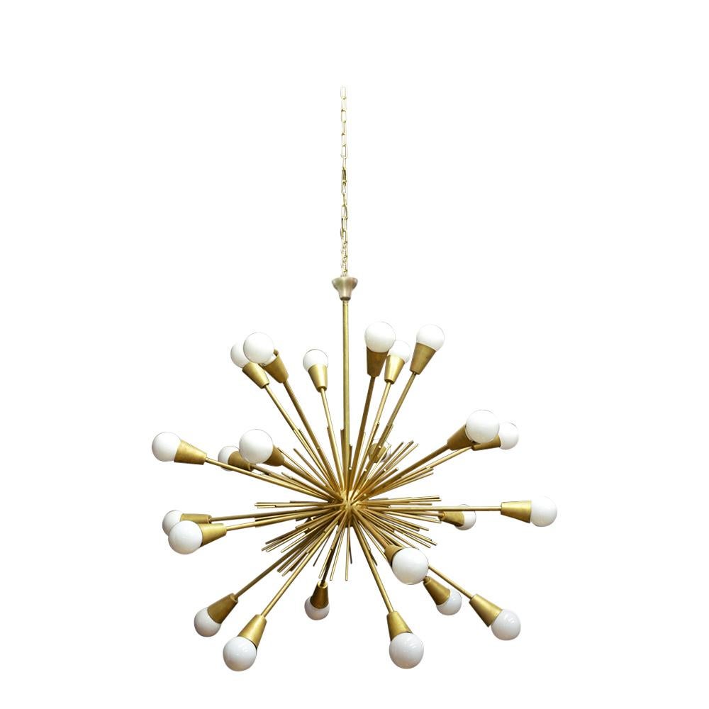 Italian Vintage Mid-Century Modern Brass Sputnik Chandelier