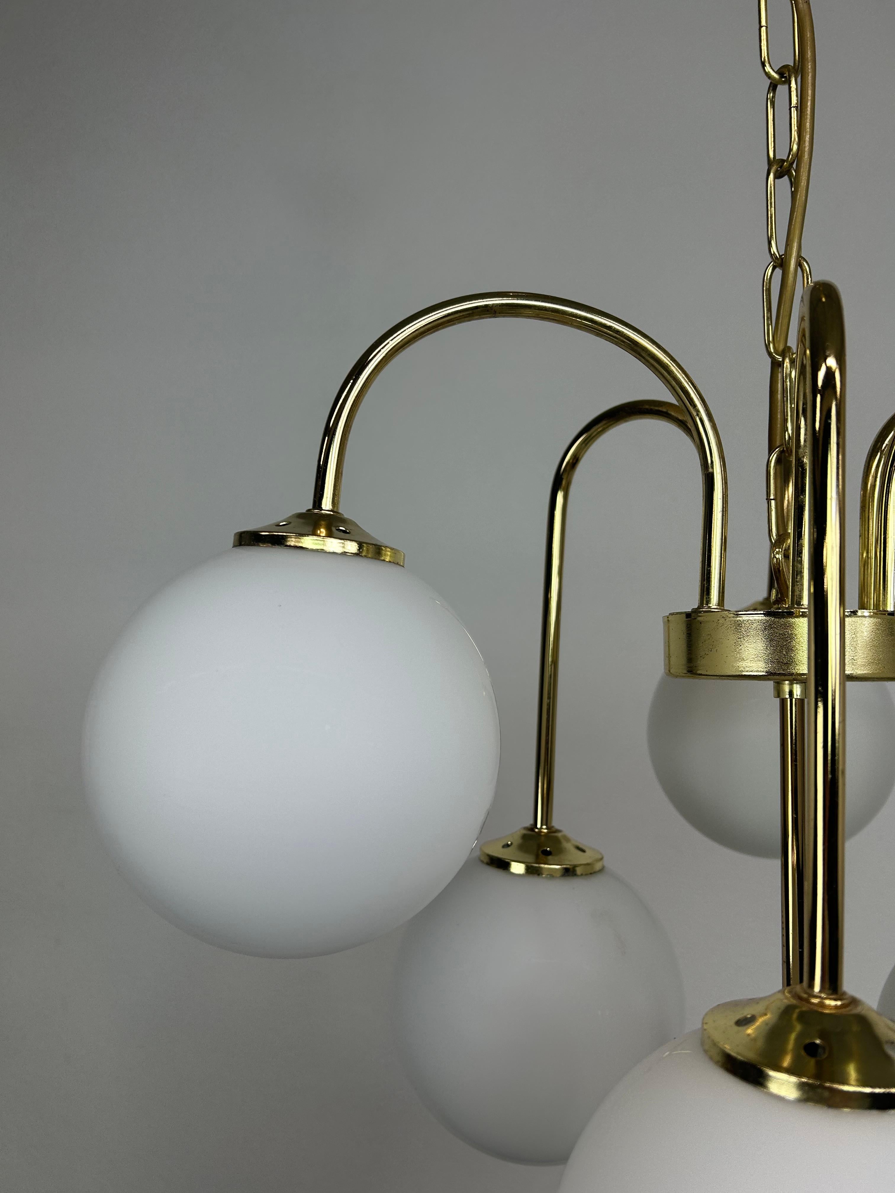 Late 20th Century Mid-century modern Sputnik hanging lamp by Jaroslav Bejvl for Lustry Kamenický Š