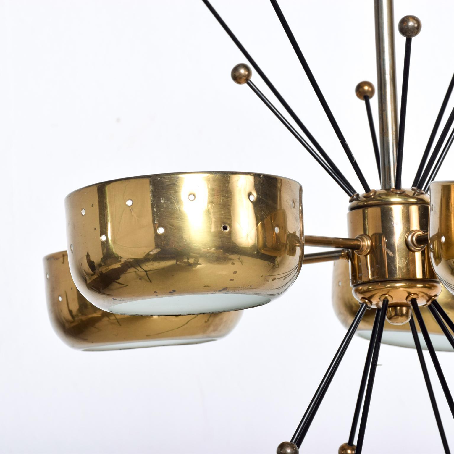 Mid-20th Century Mid-Century Modern Sputnik Italian Chandelier in Brass Pavo Tynell Attributed #2
