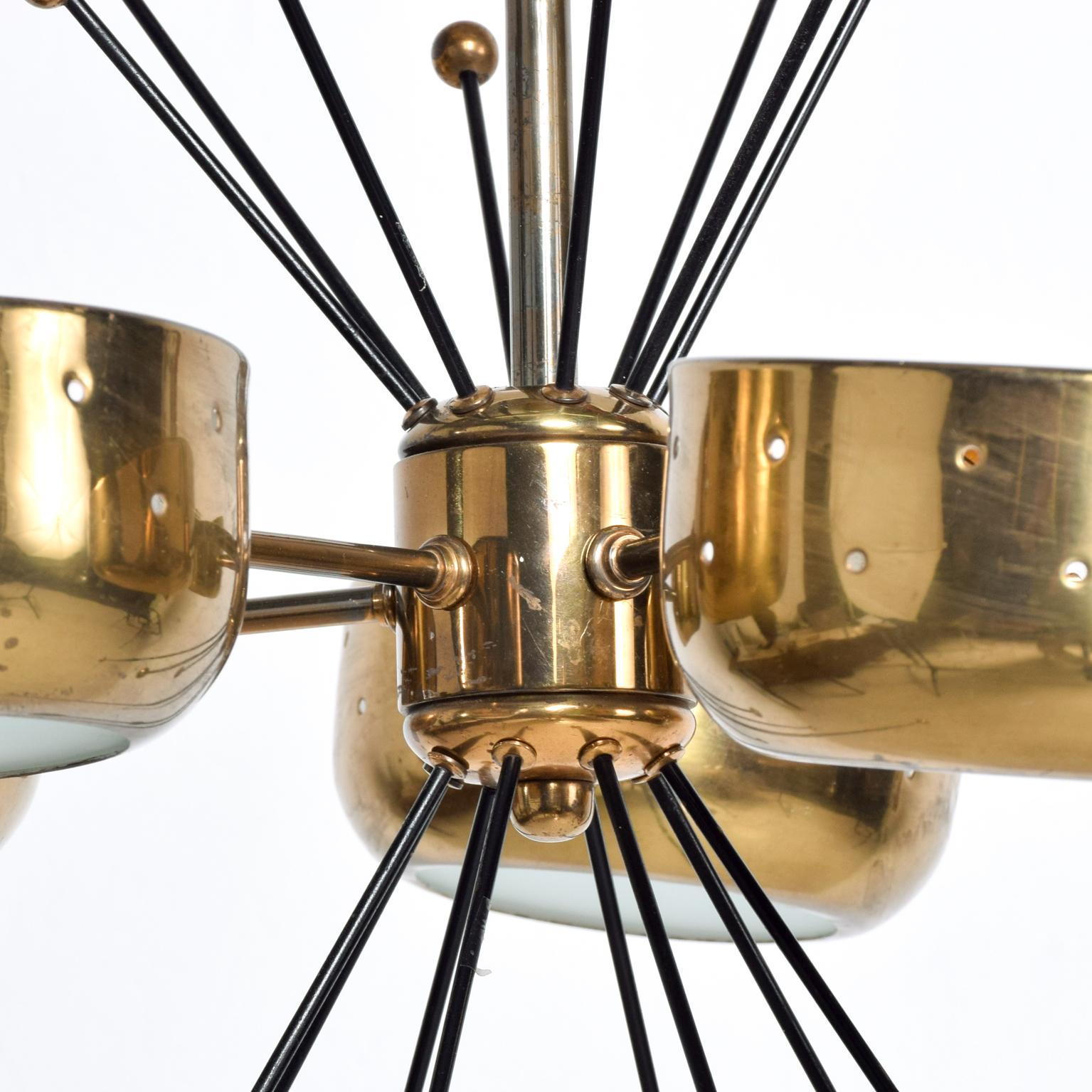 Mid-Century Modern Sputnik Italian Chandelier in Brass Pavo Tynell Attributed #2 1