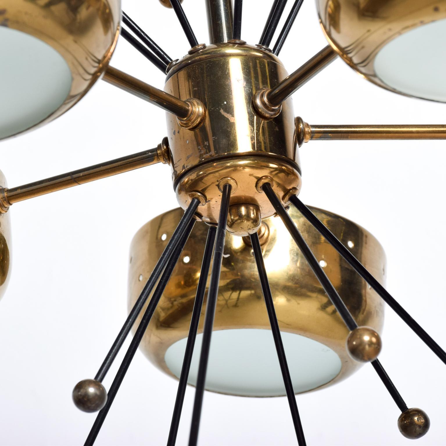 Mid-Century Modern Sputnik Italian Chandelier in Brass Pavo Tynell Attributed #2 2