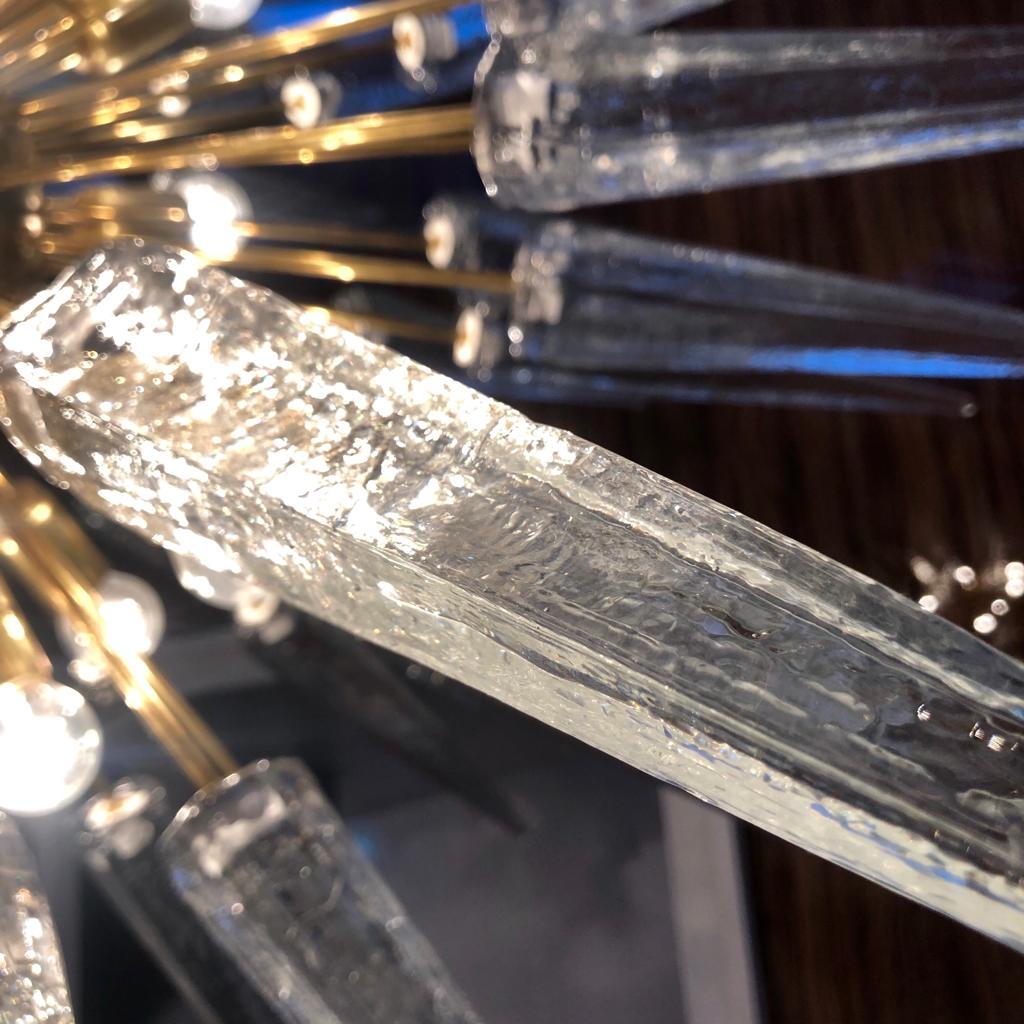 Mid-Century Modern Sputnik Murano Glas und Messing Italienischer Kronleuchter im Angebot 4