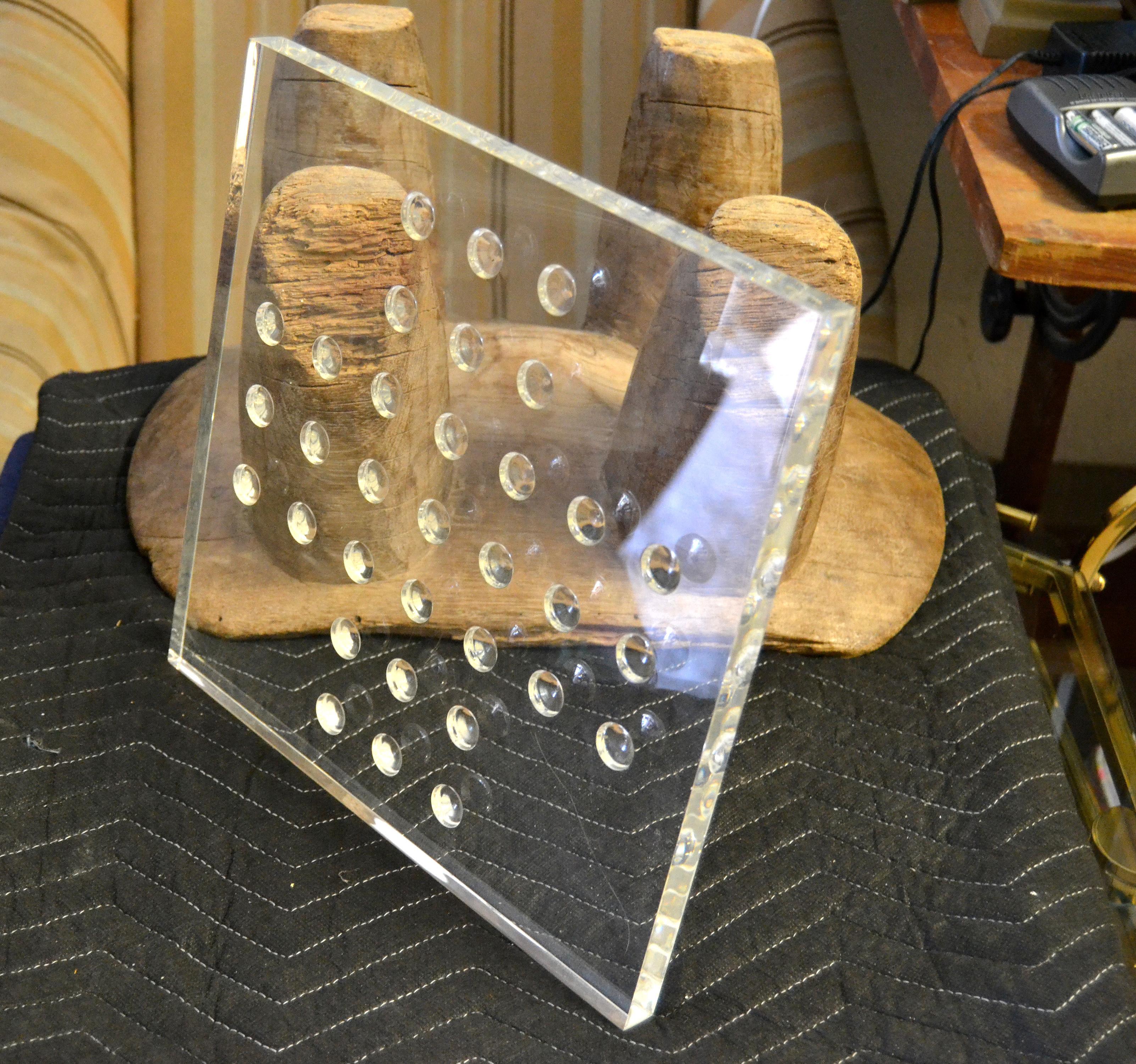 20th Century Mid-Century Modern Square Acrylic Dotted Table Centerpiece, Game Board