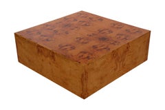 Mid-Century Modern Square Burl Wood Cocktail or Side Table by Milo Baughman