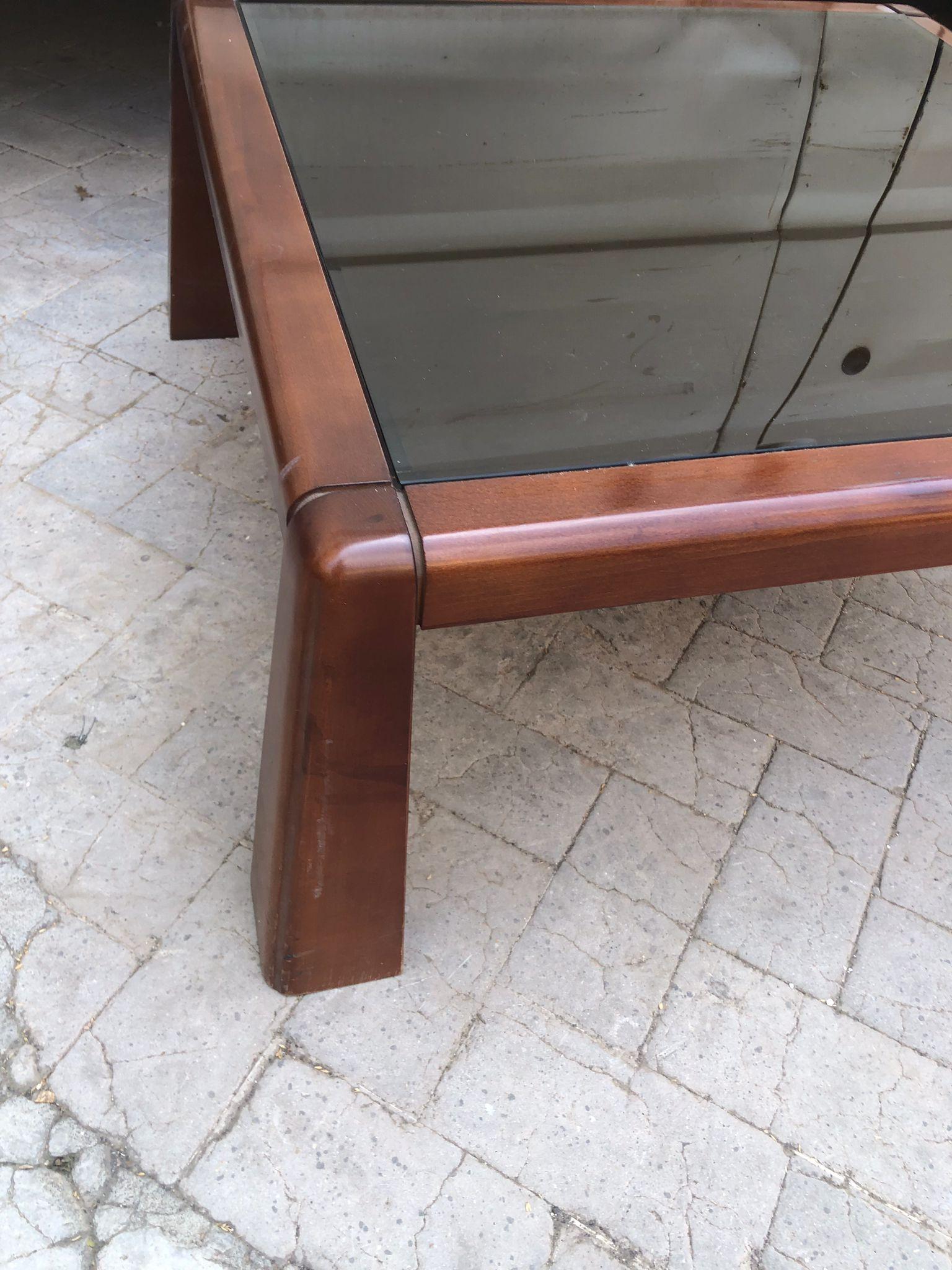 Italian Mid Century Modern Square Coffee Table by Angelo Mangiarotti, Italy 1970 For Sale