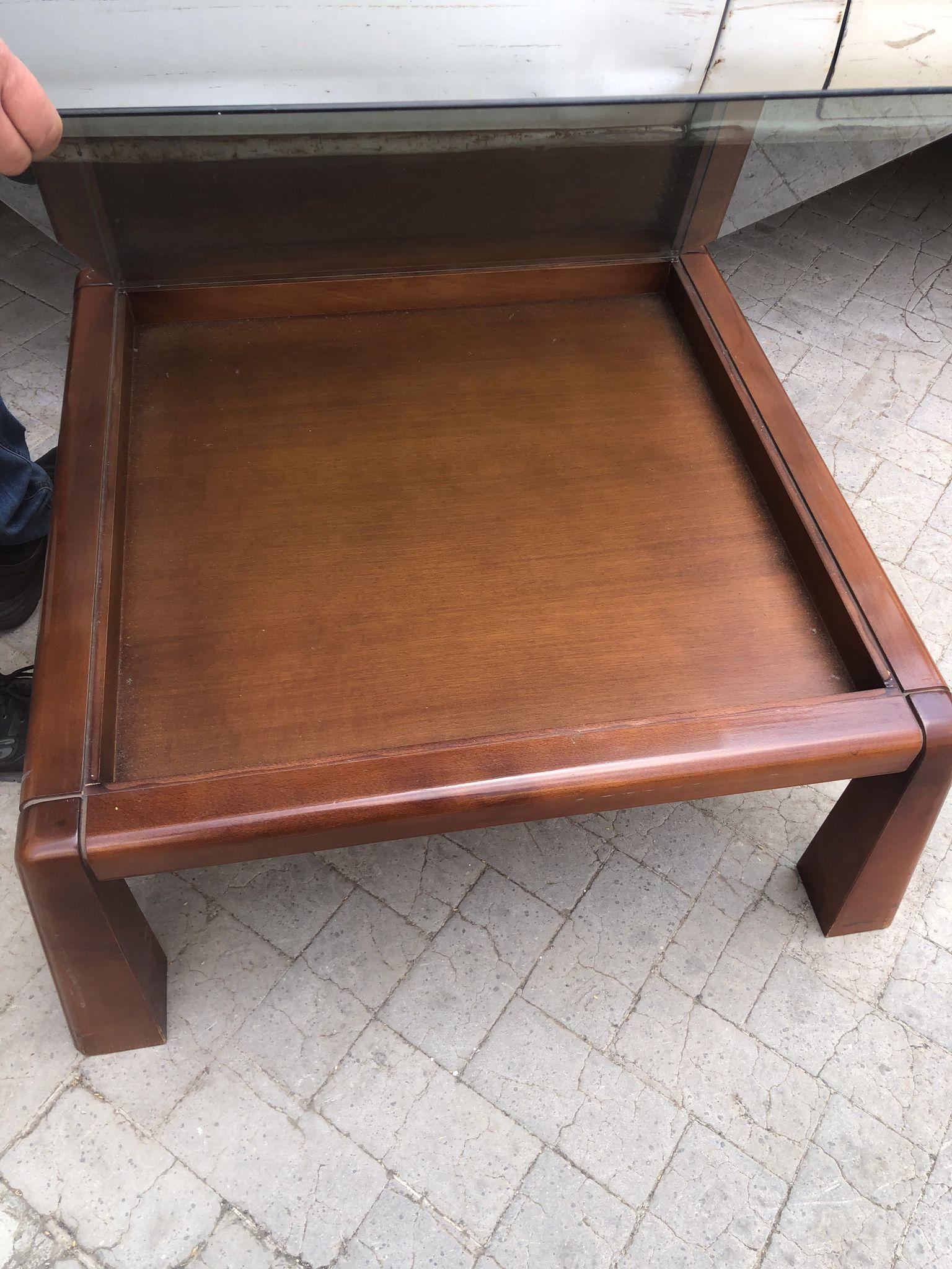 Mid Century Modern Square Coffee Table by Angelo Mangiarotti, Italy 1970 For Sale 1