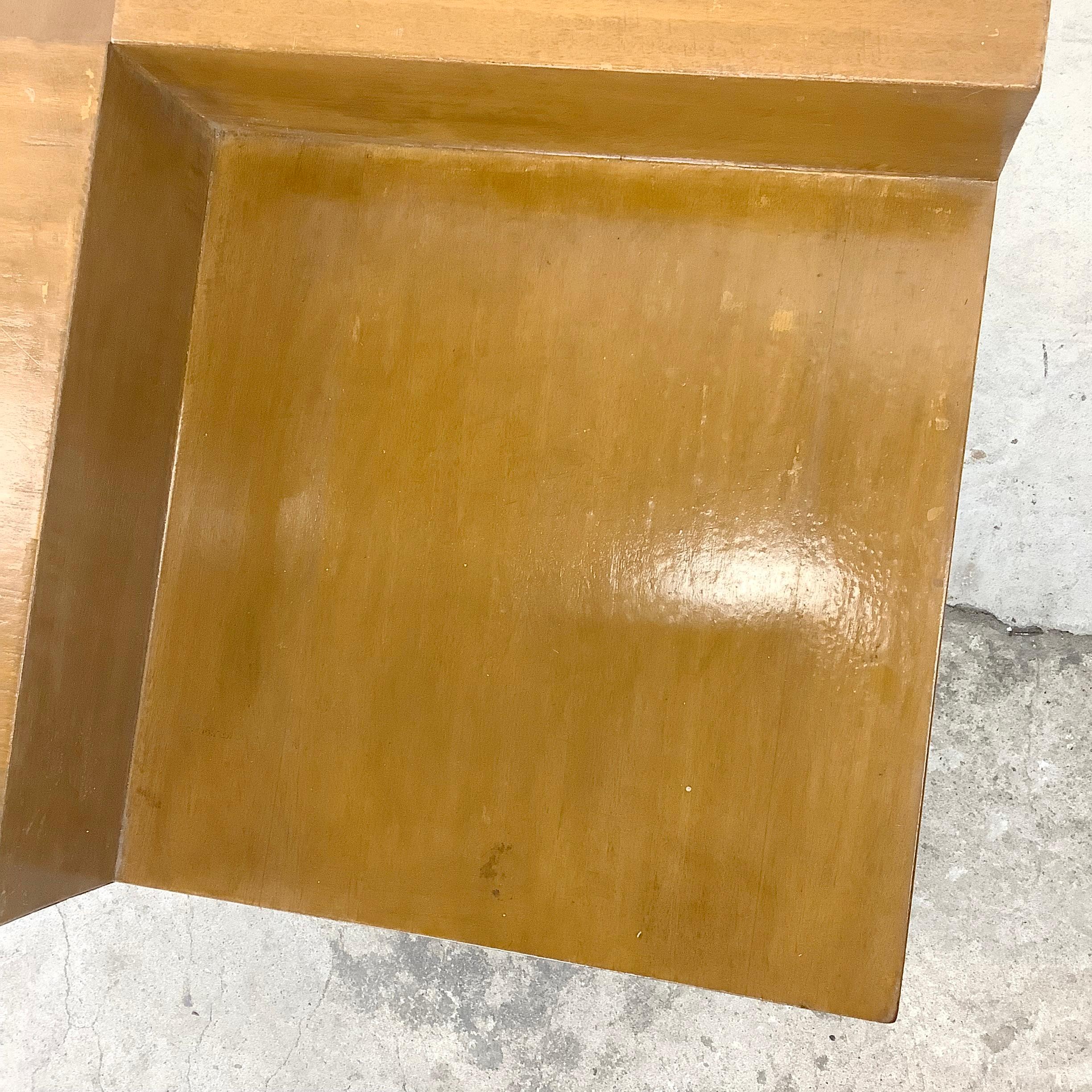 Mid-Century Modern Square Coffee Table with Two Drawers 5