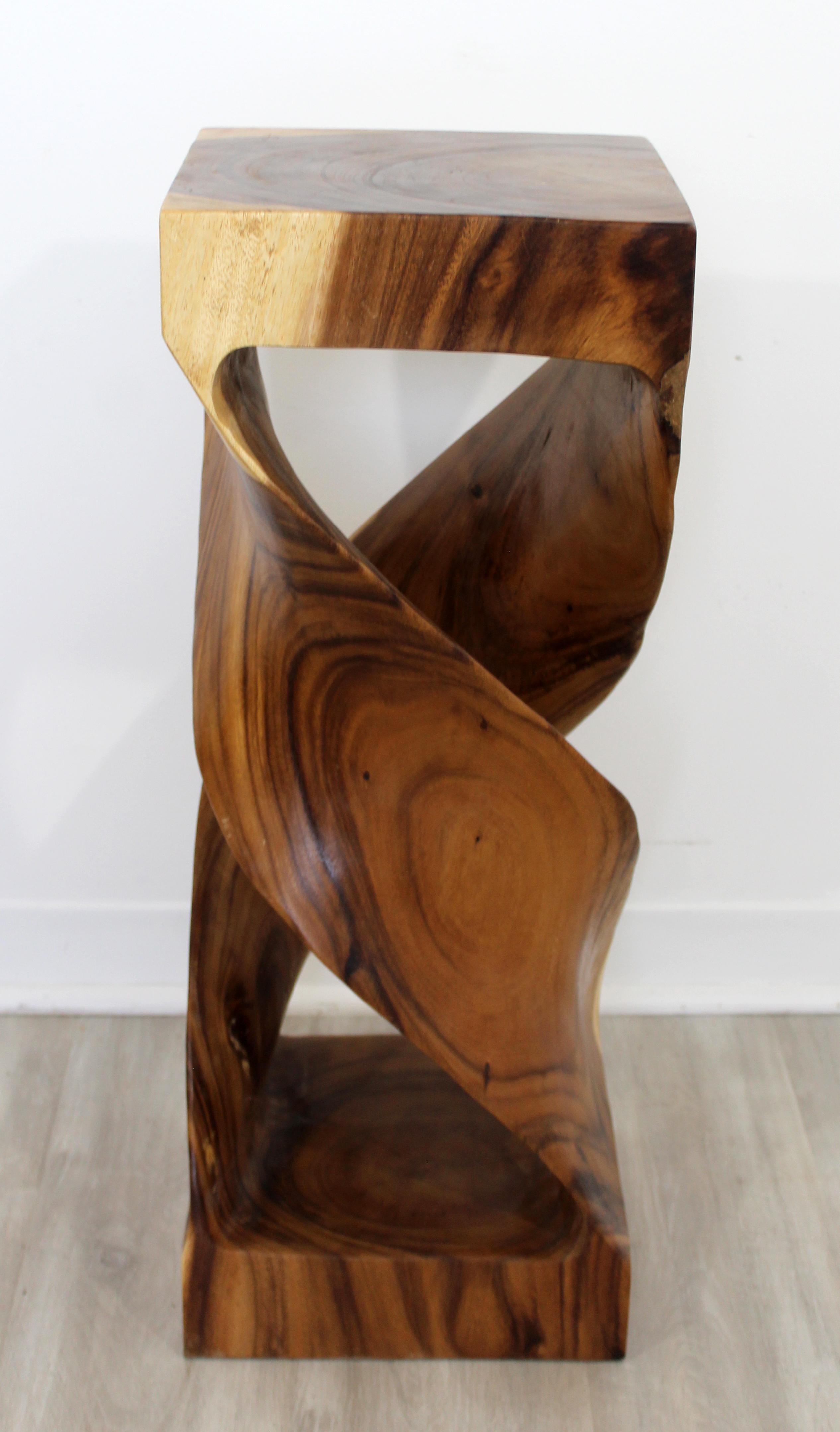square wood pedestal