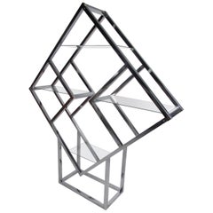Étagère quadrata a diamanti moderna di metà secolo