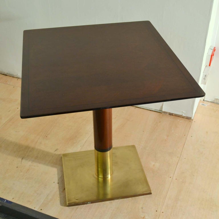 MidCentury Modern Square Dining Table on Centre Base and Bronze Foot