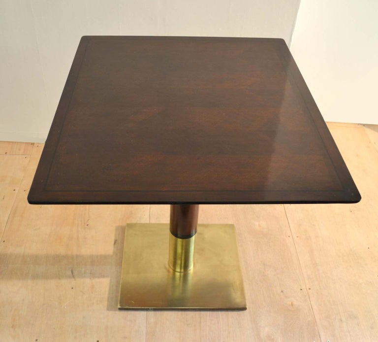 MidCentury Modern Square Dining Table on Centre Base and Bronze Foot
