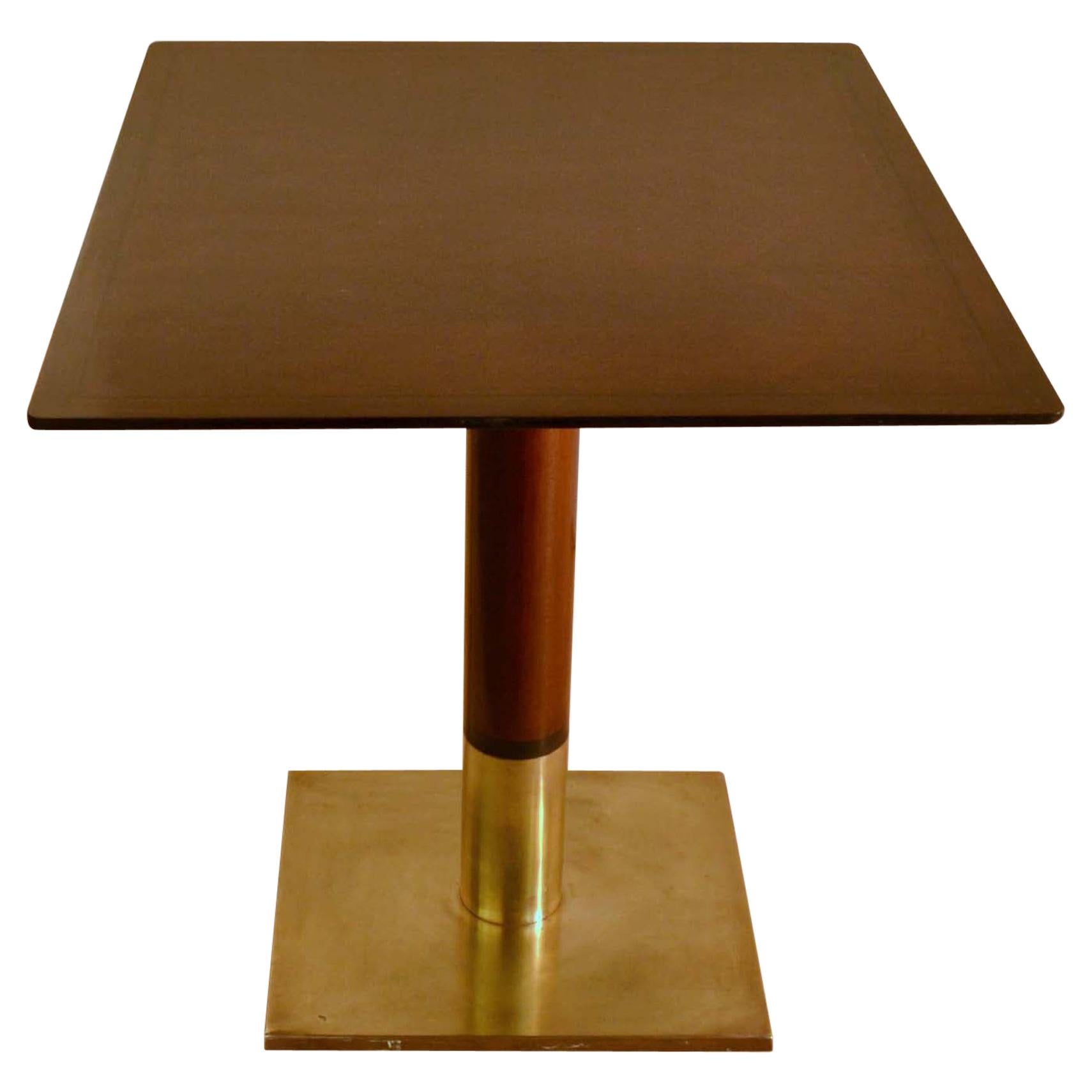 MidCentury Modern Square Dining Table on Centre Base and Bronze Foot