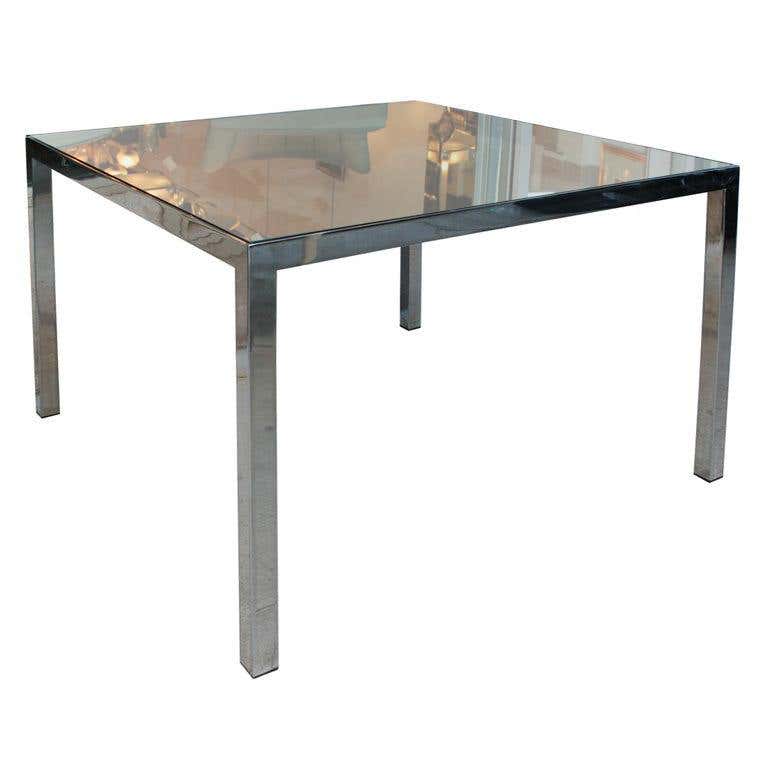 Dining or Center Table with Brass Tubular Base and Circular Travertine ...