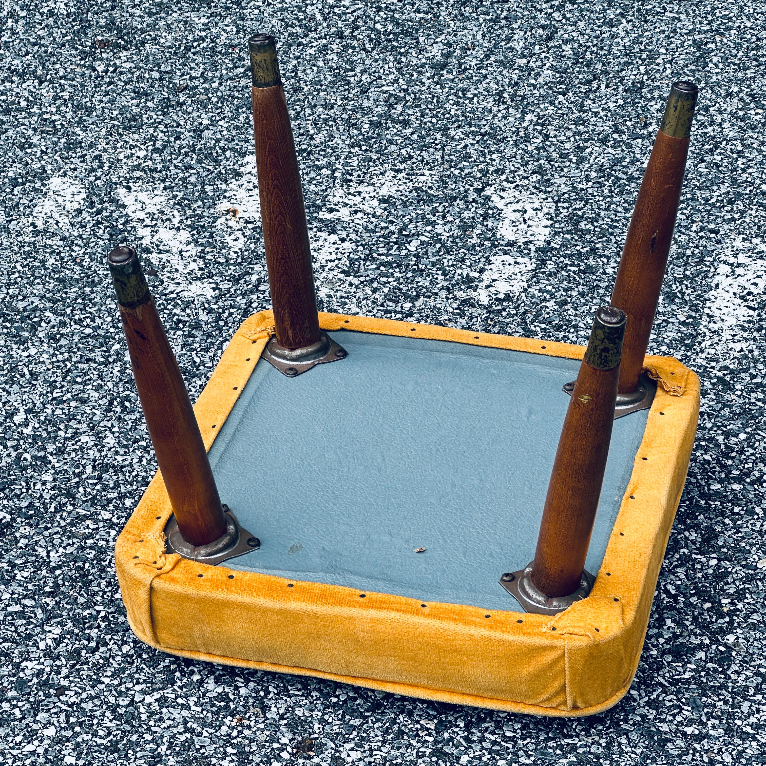 Mid-Century Modern Square Footstool C. 1960 5