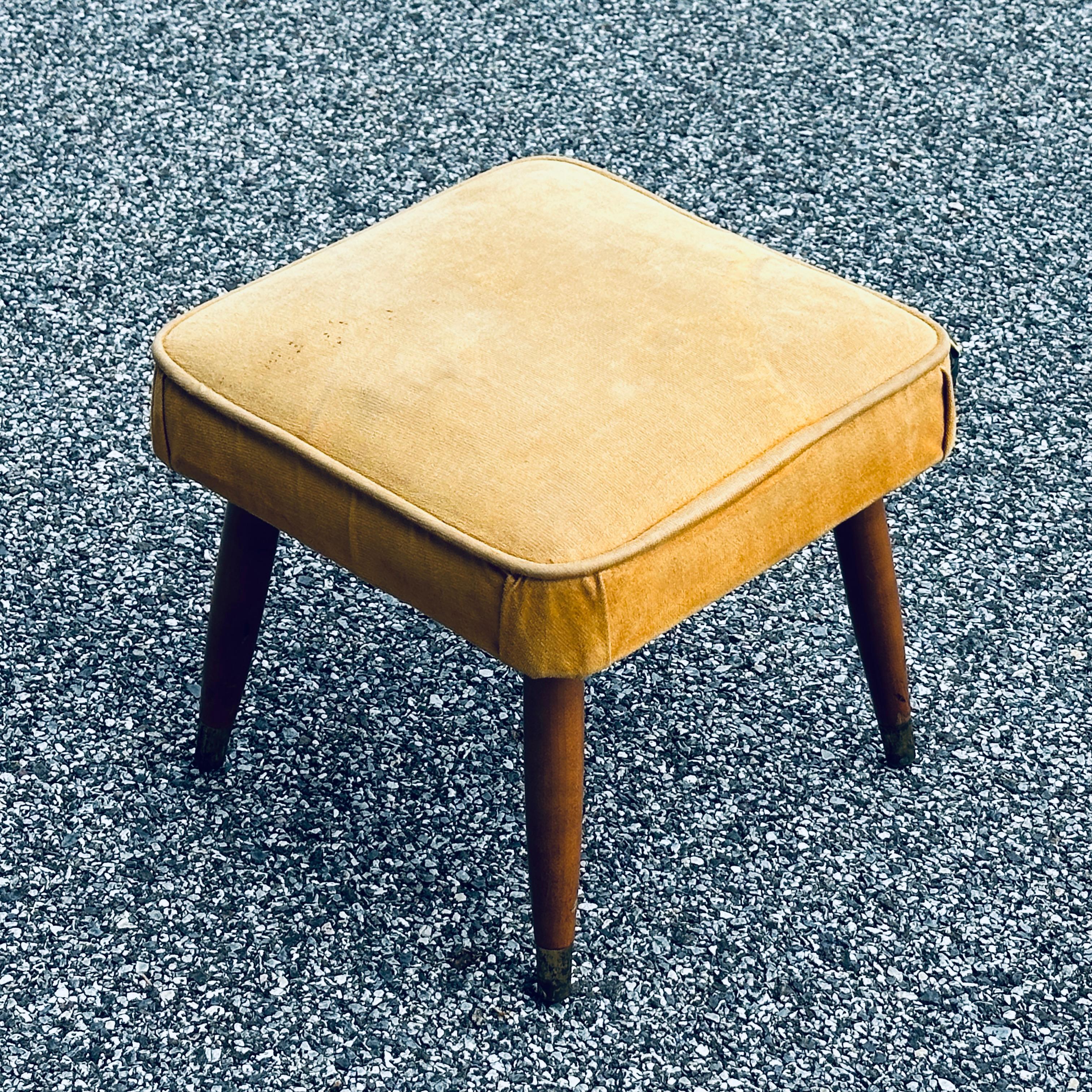 Mid-Century Modern Square Footstool C. 1960 1