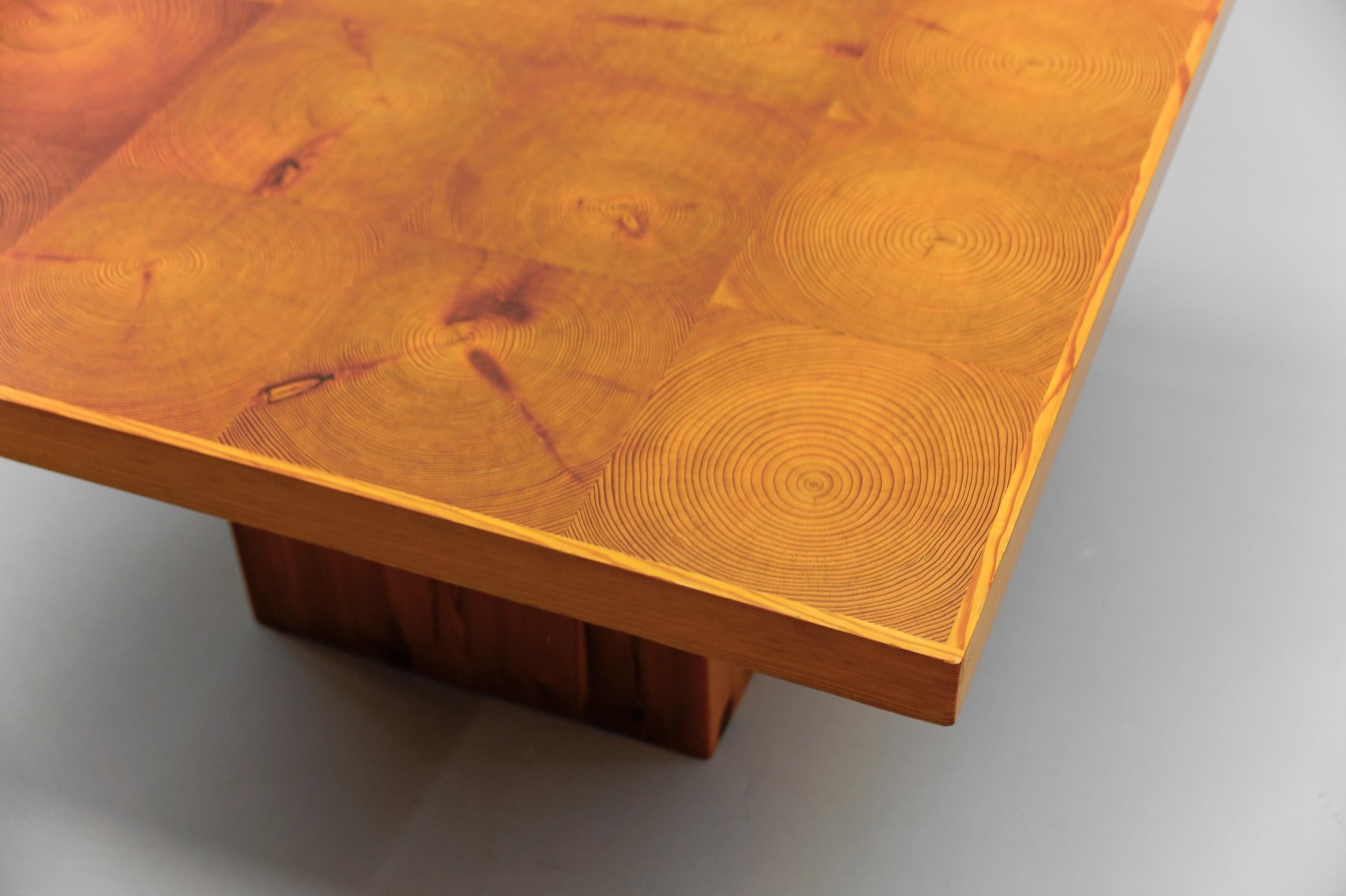 Quadratischer Couchtisch aus Kiefernholz, Mid-Century Modern, skandinavisch-modern, 1960er Jahre im Angebot 5