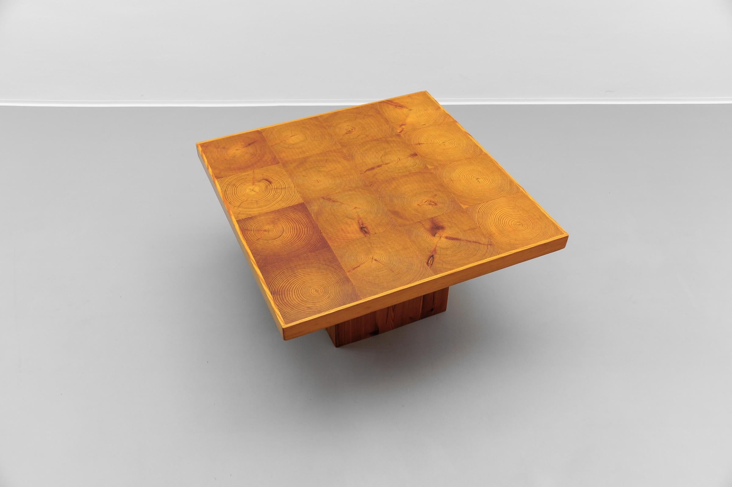 Quadratischer Couchtisch aus Kiefernholz, Mid-Century Modern, skandinavisch-modern, 1960er Jahre im Zustand „Gut“ im Angebot in Nürnberg, Bayern