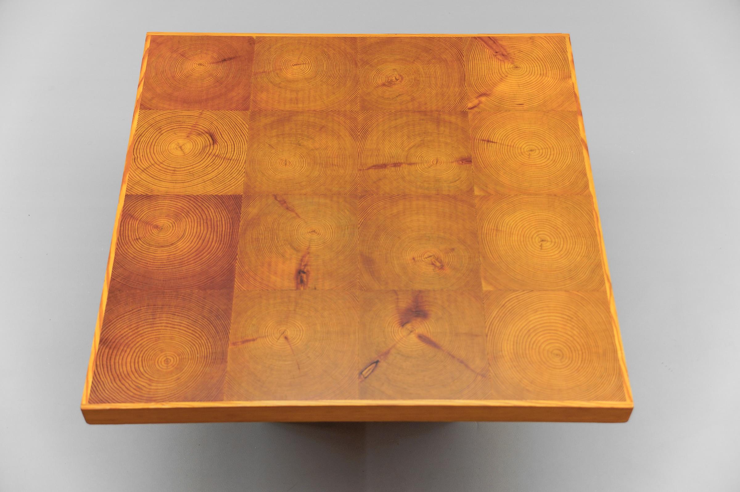 Quadratischer Couchtisch aus Kiefernholz, Mid-Century Modern, skandinavisch-modern, 1960er Jahre im Angebot 1