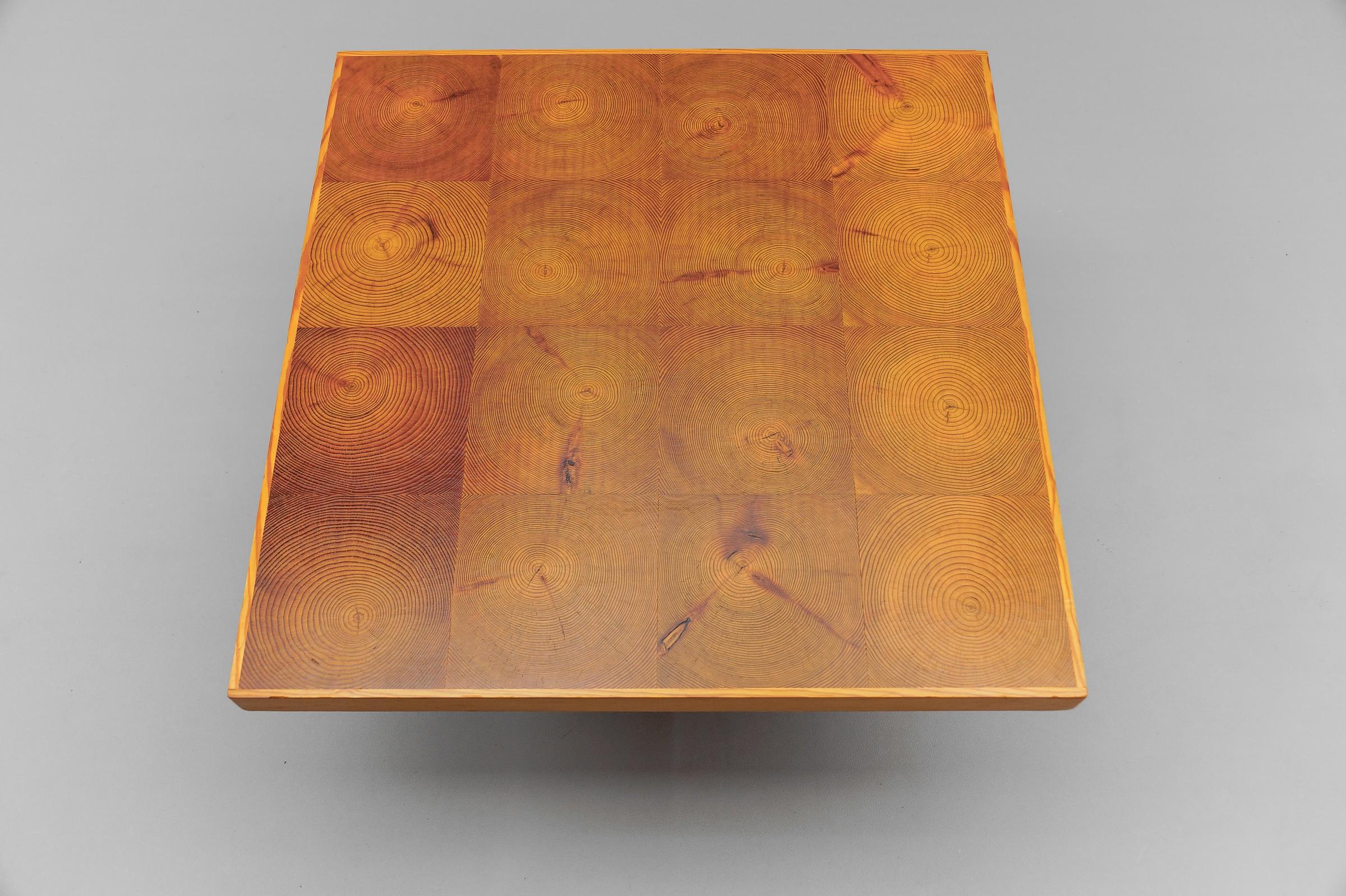 Quadratischer Couchtisch aus Kiefernholz, Mid-Century Modern, skandinavisch-modern, 1960er Jahre im Angebot 2