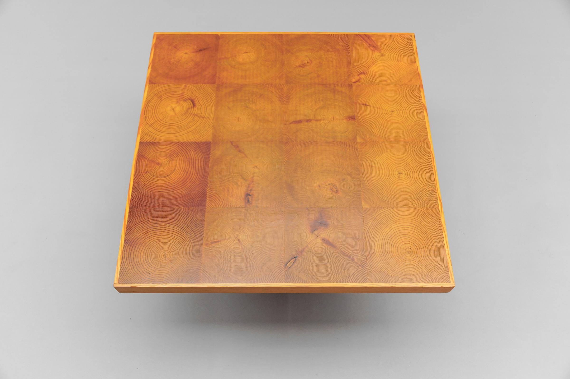 Quadratischer Couchtisch aus Kiefernholz, Mid-Century Modern, skandinavisch-modern, 1960er Jahre im Angebot 3