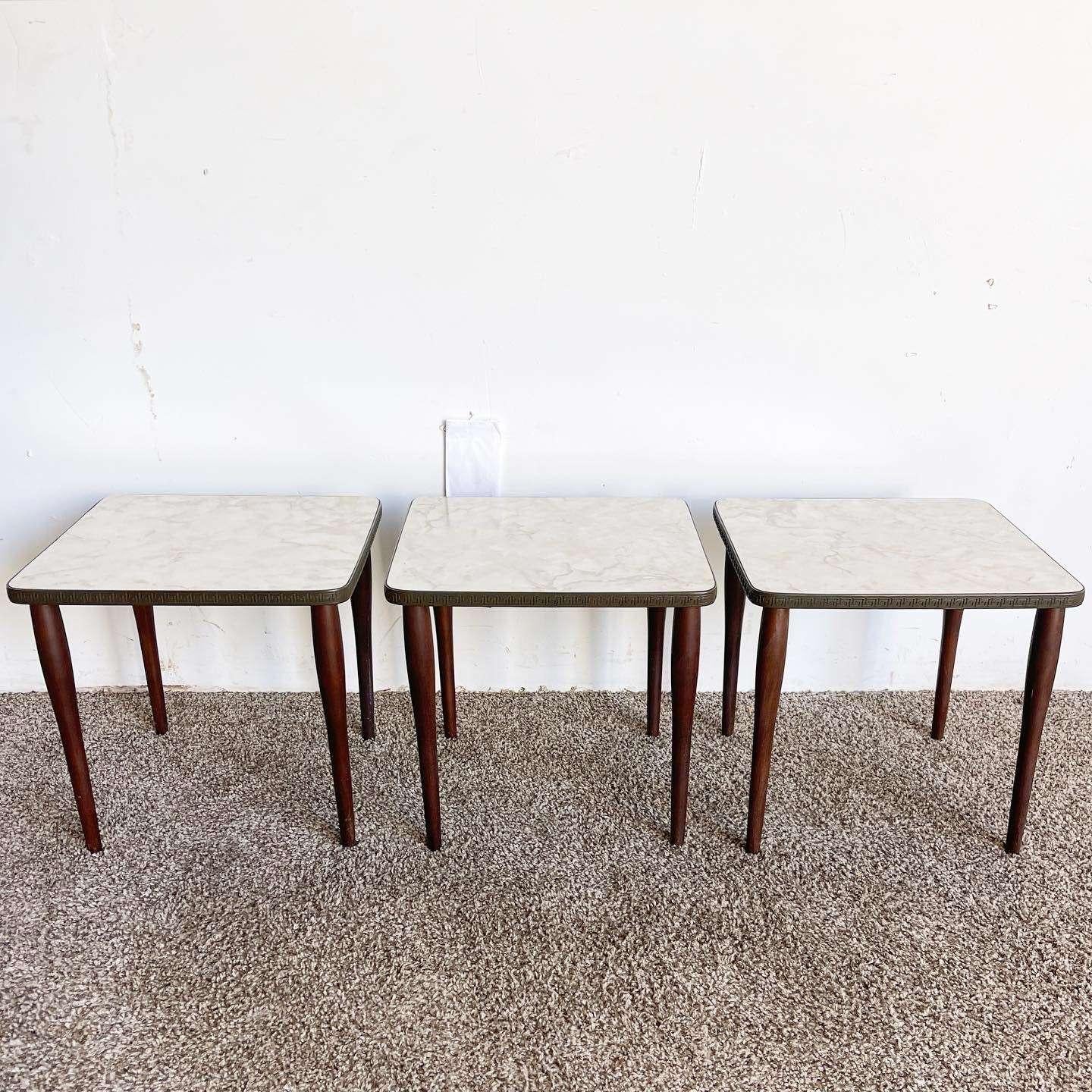 Mid-Century Modern Mid Century Modern Square Stacking/Nesting Tables For Sale
