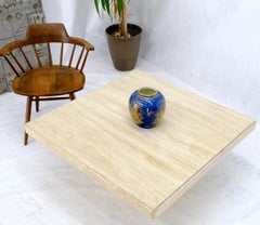 Table basse carrée en travertin moderne du milieu du siècle dernier