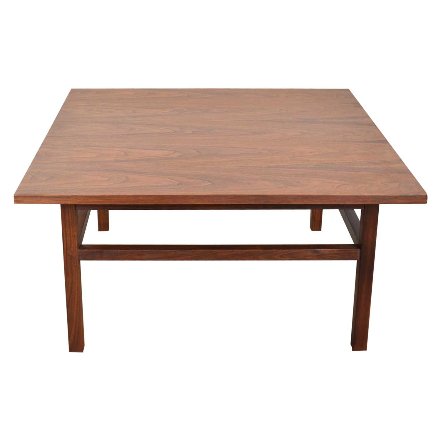 Mid-Century Modern Square Walnut Cocktail Coffee End Side Table Style Founders