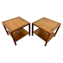 Mid-Century Modern Square Walnut Side Tables