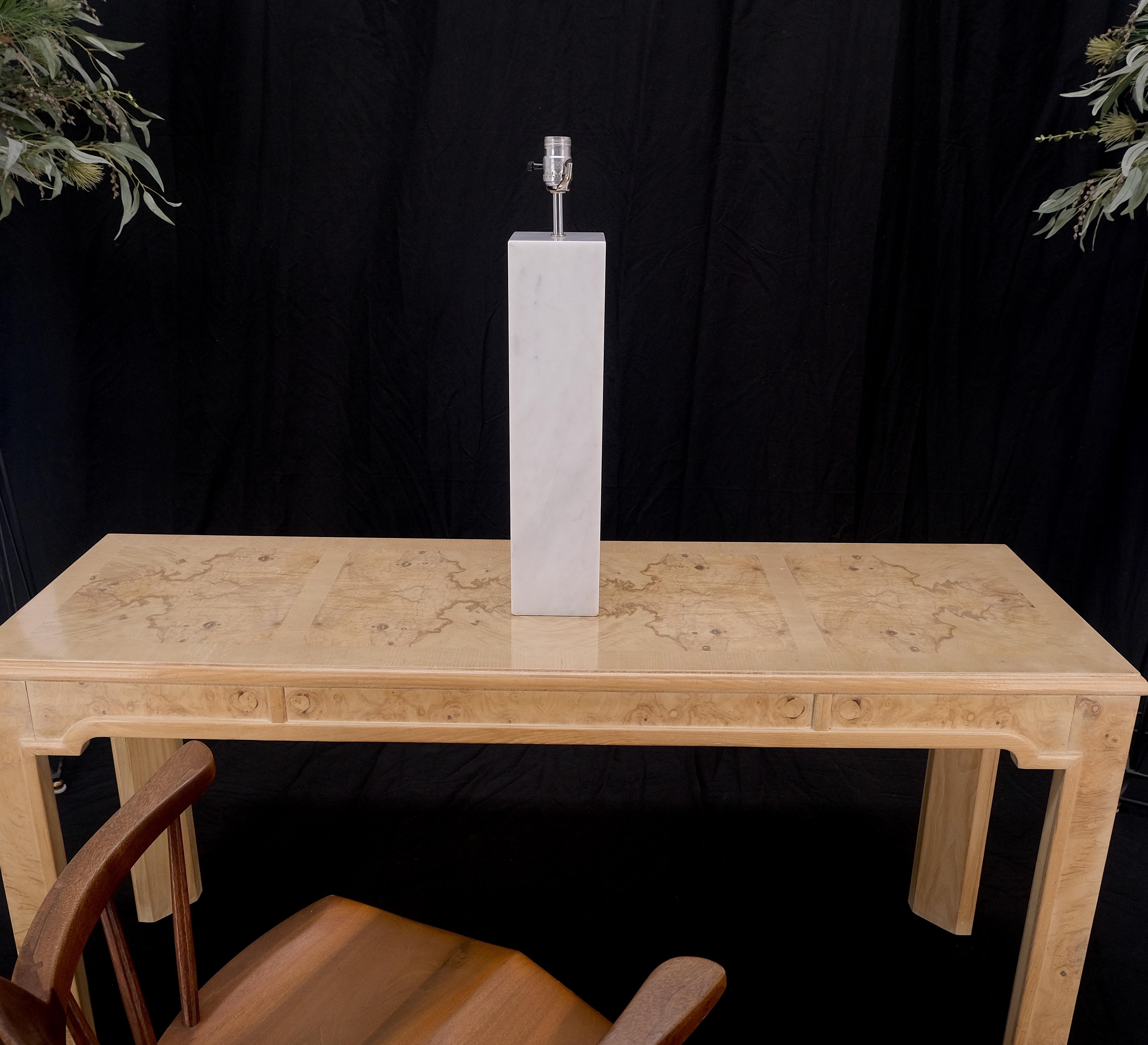 American Mid Century Modern Square White Marble Base Gibbing Table Lamp for Hansen MINT! For Sale