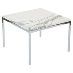 Mid Century Modern Square White Marble Coffee Table by Florence Knoll, 1960