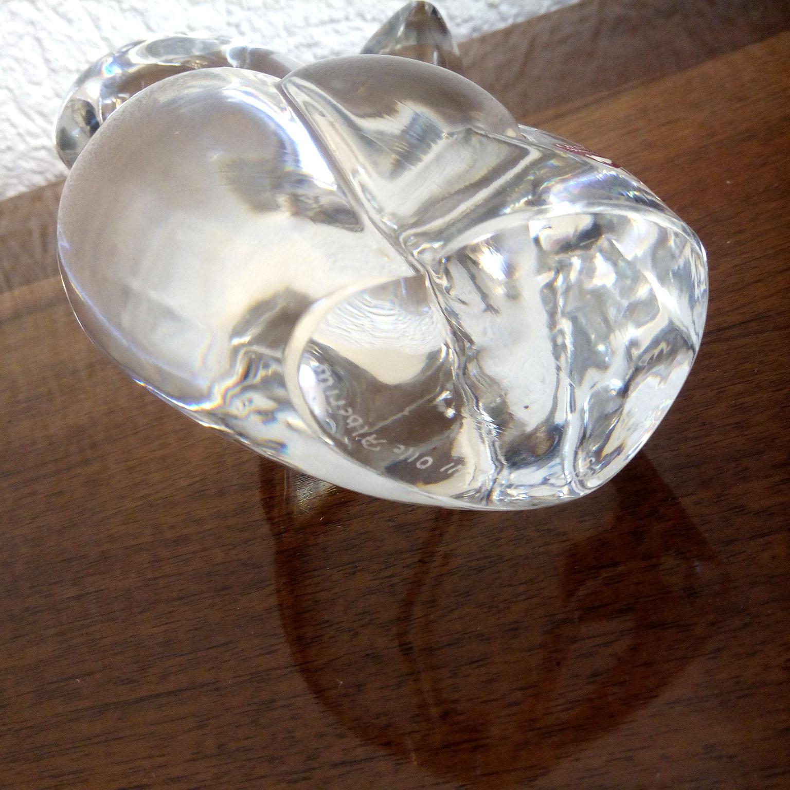 Sculpture d'écureuil en cristal moderne du milieu du siècle dernier d'Olle Alberius pour Orrefors en vente 1