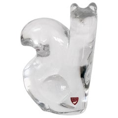 Mid-Century Modern Squirrel Crystal Sculpture by Olle Alberius for Orrefors