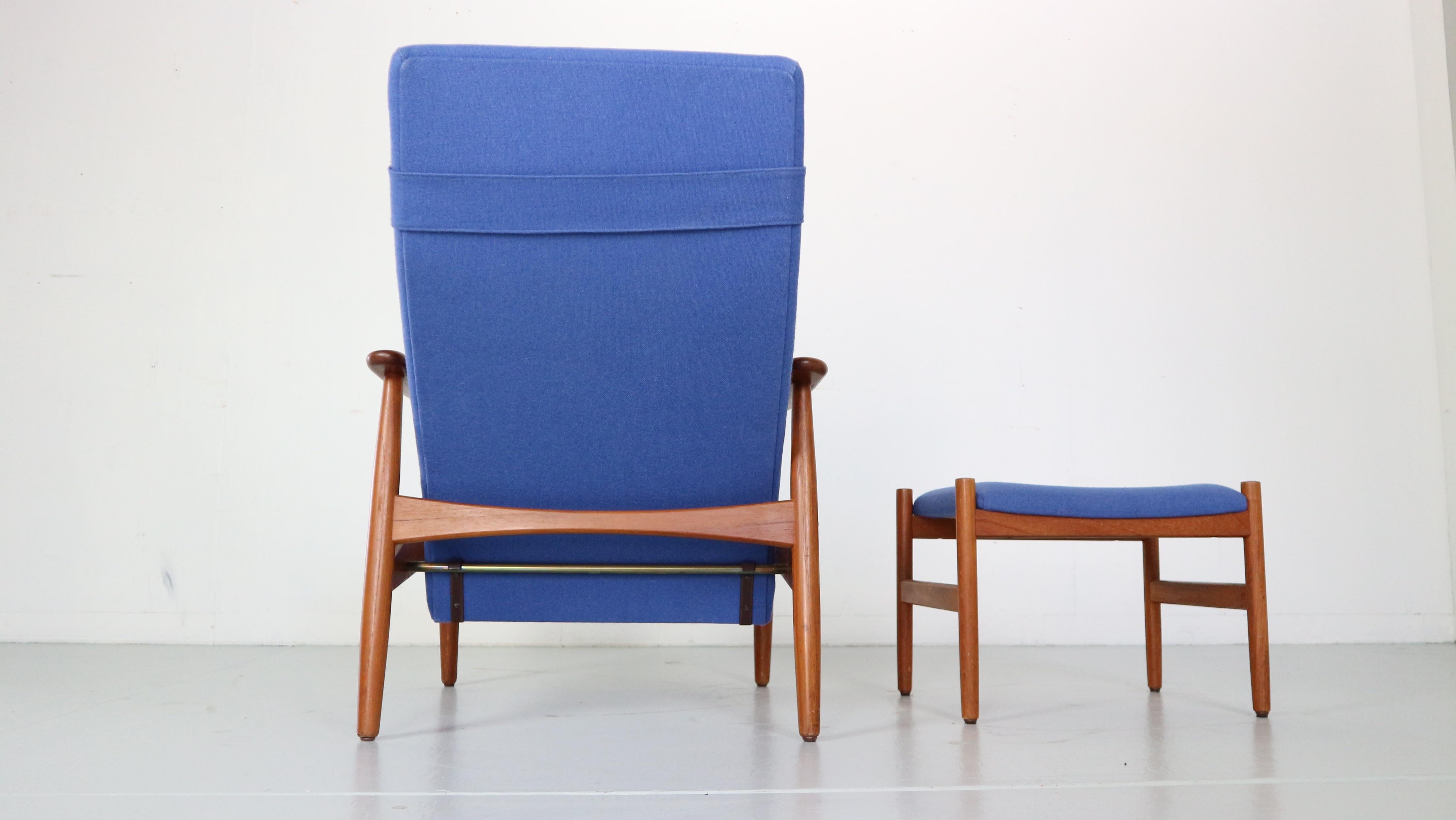 Danish Mid Century Modern Søren Ladefoged Armchair& Ottoman for SL Møbler, 1960 Denmark