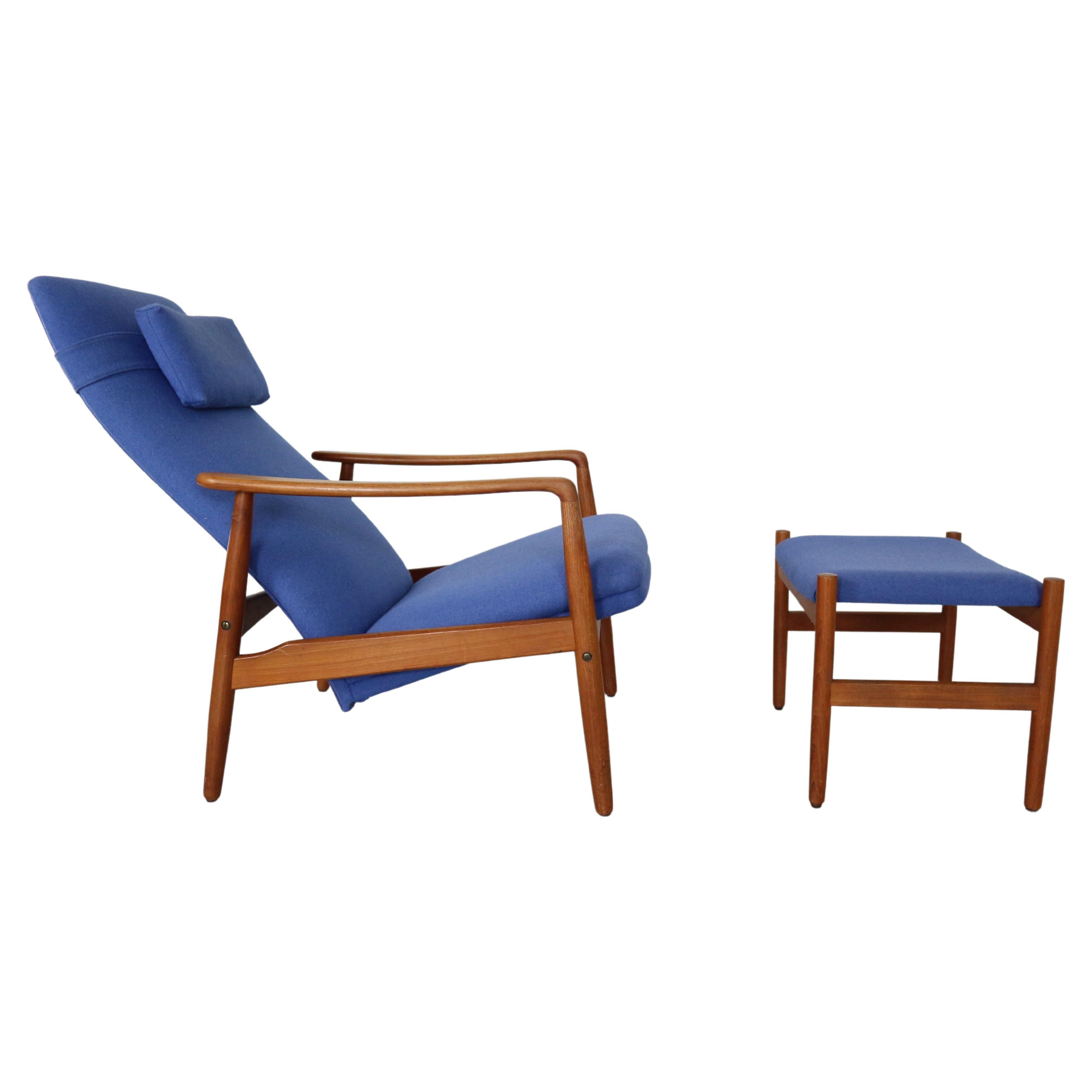 Mid Century Modern Søren Ladefoged Armchair& Ottoman for SL Møbler, 1960 Denmark