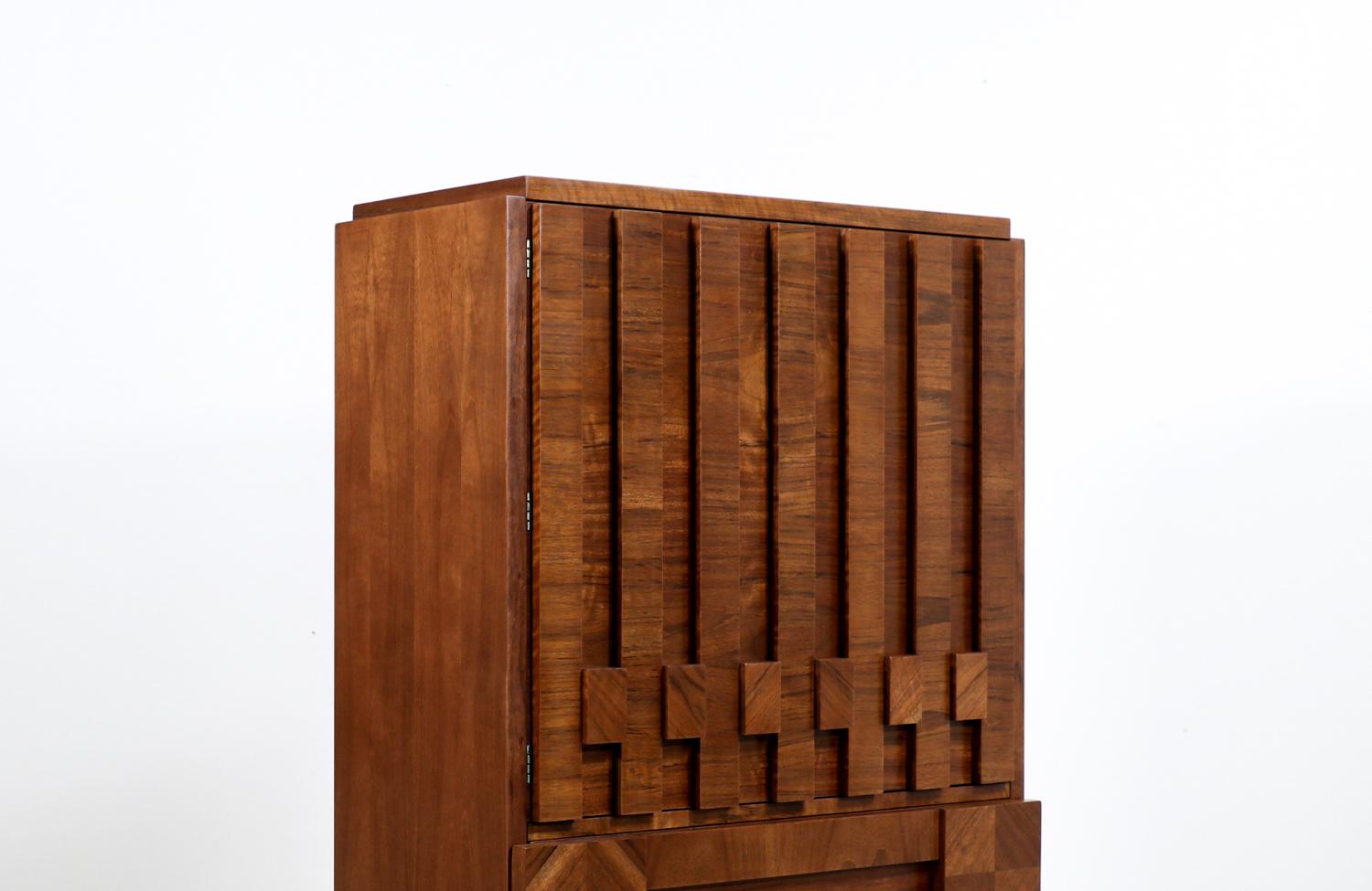 Mid-Century Modern Stacatto Geometric Highboy by Lane Furniture Co. 2
