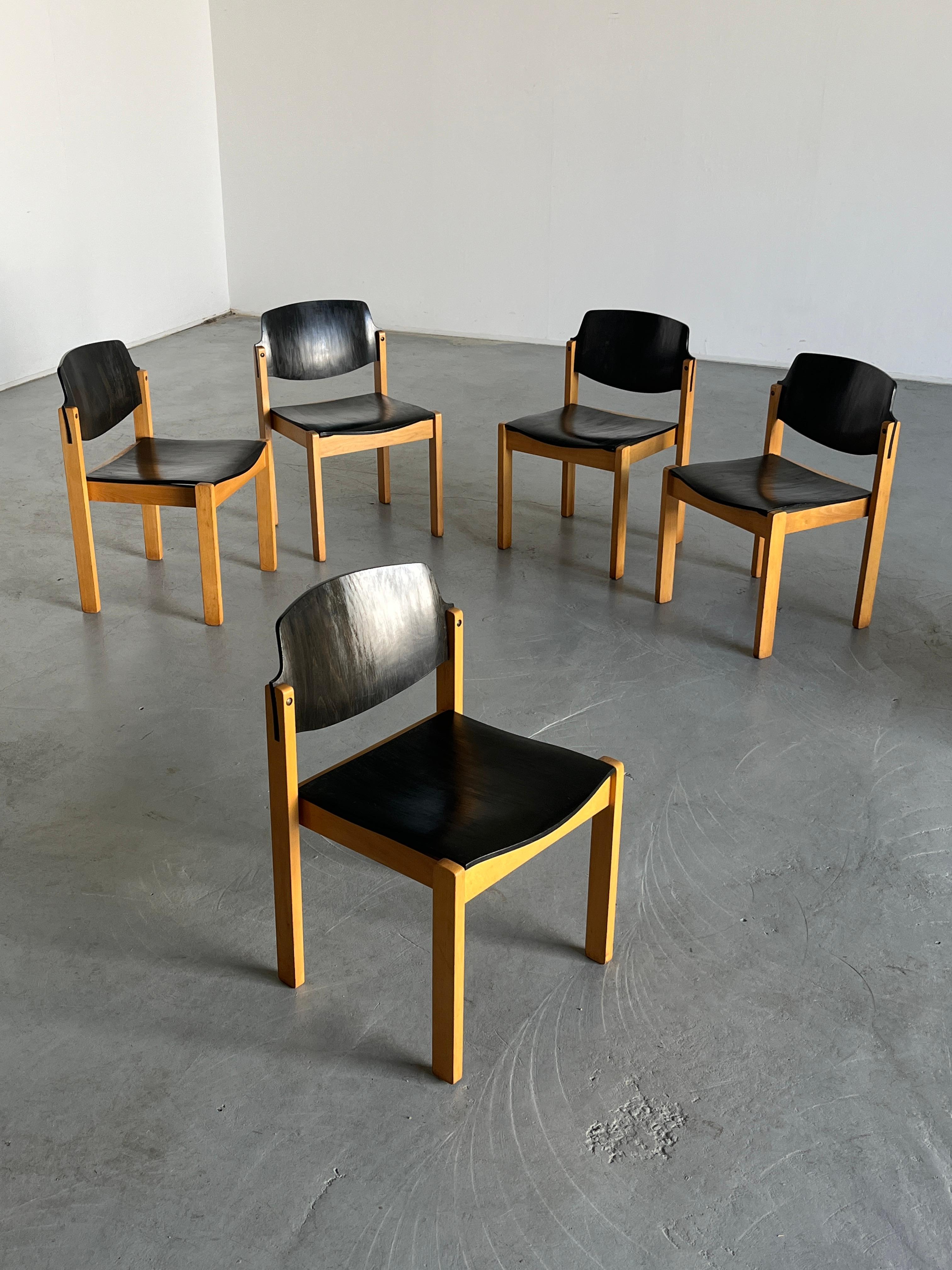 Mid-Century Modern Stackable Dining Chairs or Visitor Chairs by Kusch + Co, 70s 4