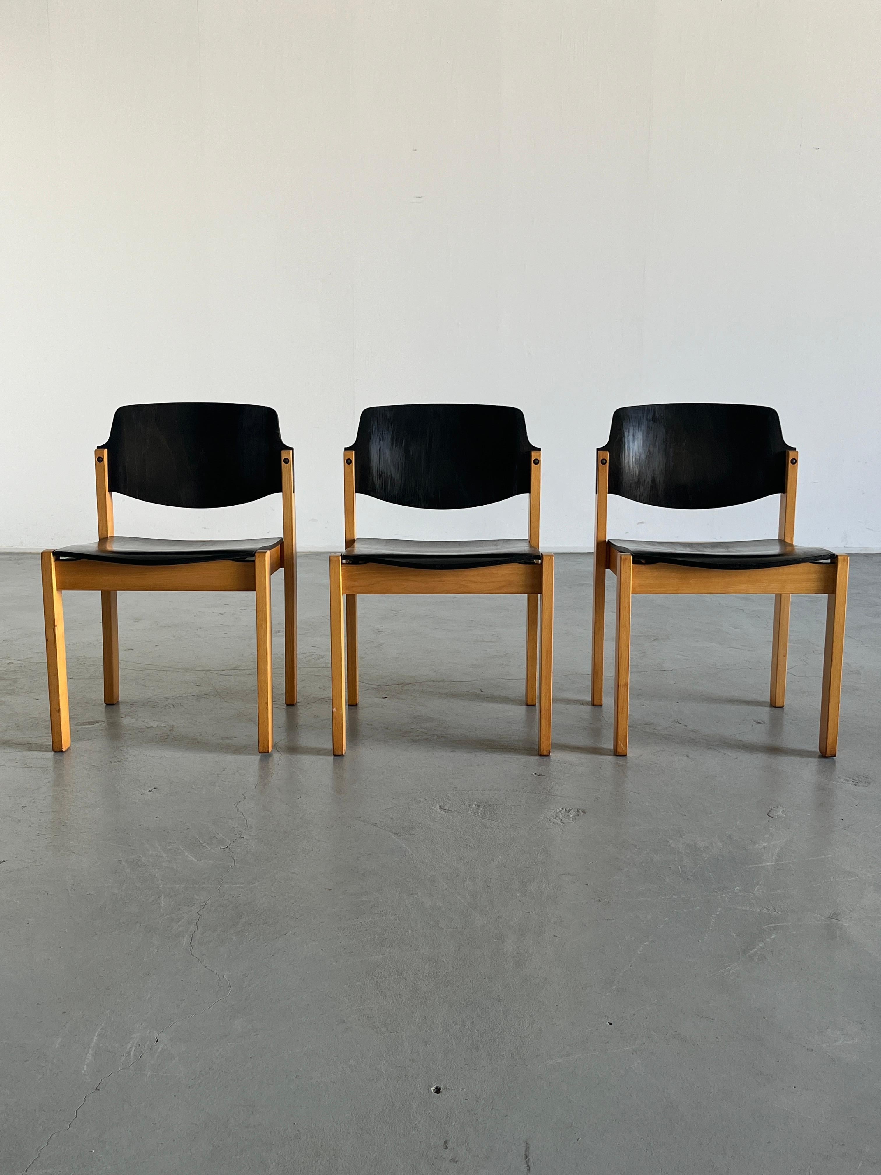 Mid-Century Modern Stackable Dining Chairs or Visitor Chairs by Kusch + Co, 70s 2
