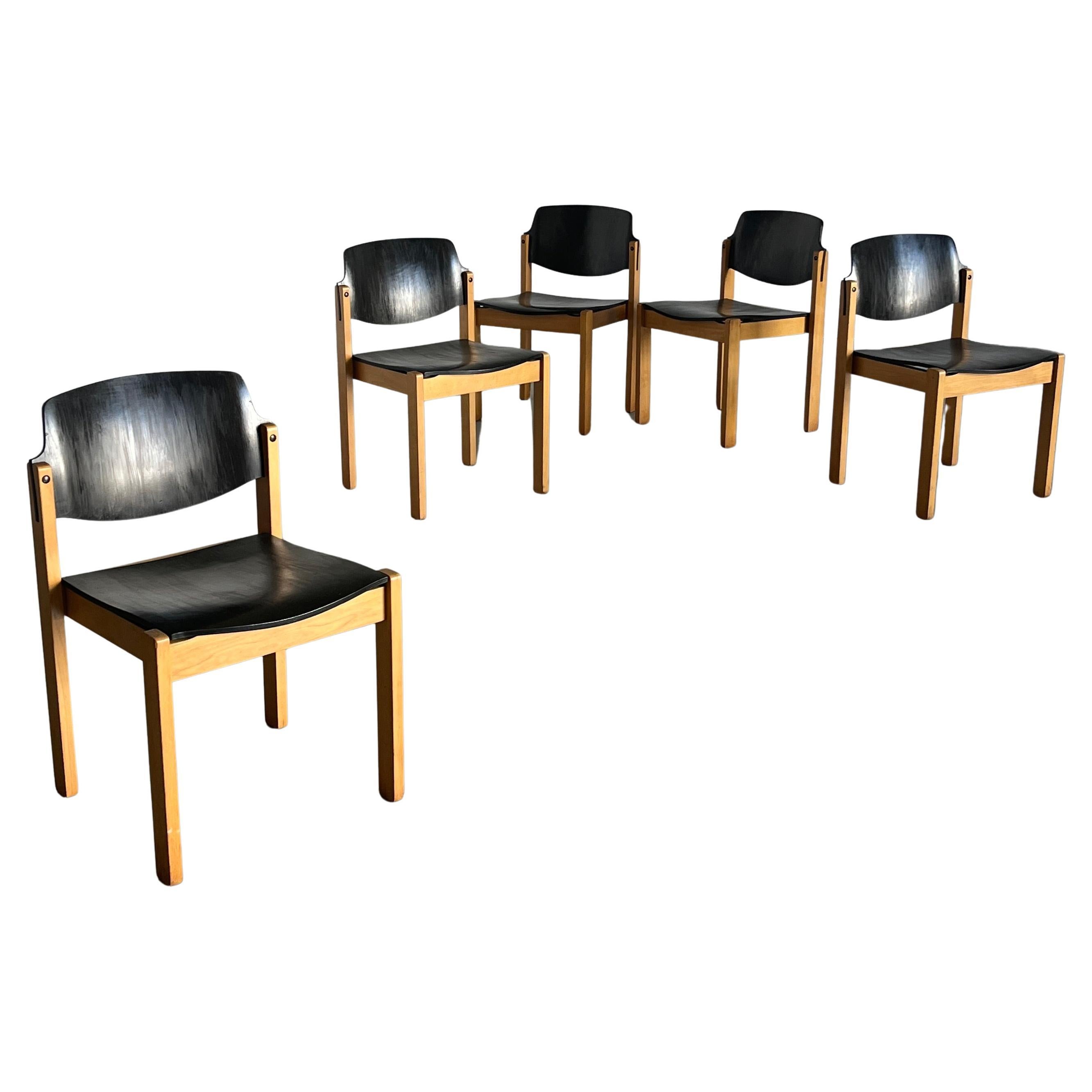 Mid-Century Modern Stackable Dining Chairs or Visitor Chairs by Kusch + Co, 70s