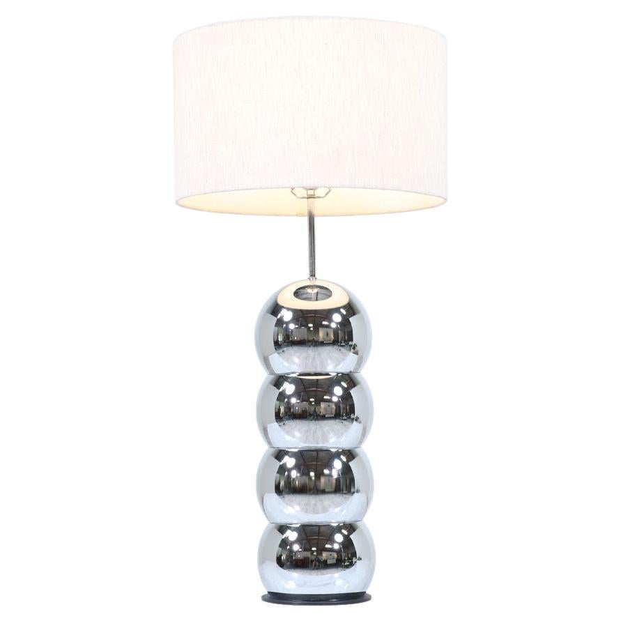 Mid-Century Modern Stacked-Ball Chrome Table Lamp by George Kovacs