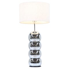 Vintage Mid-Century Modern Stacked-Ball Chrome Table Lamp by George Kovacs
