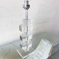 Mid Century Modern Stacked Lucite Table Lamp