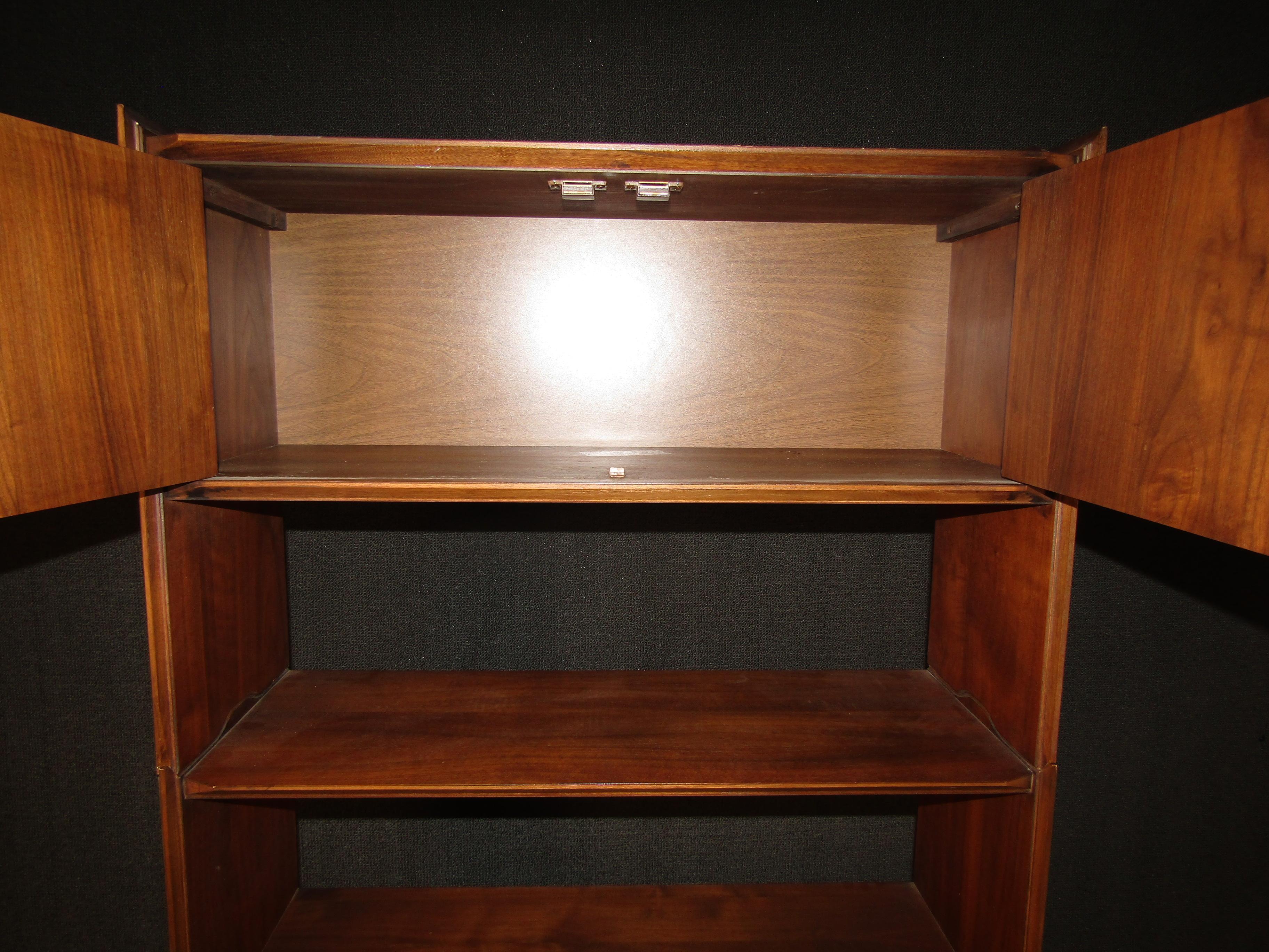 Walnut Mid-Century Modern Stacking Bookshelf