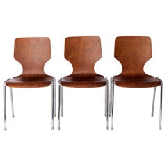 Mid-Century Modern Stacking Chairs by Adam Stegner for Flötotto – Set of 3