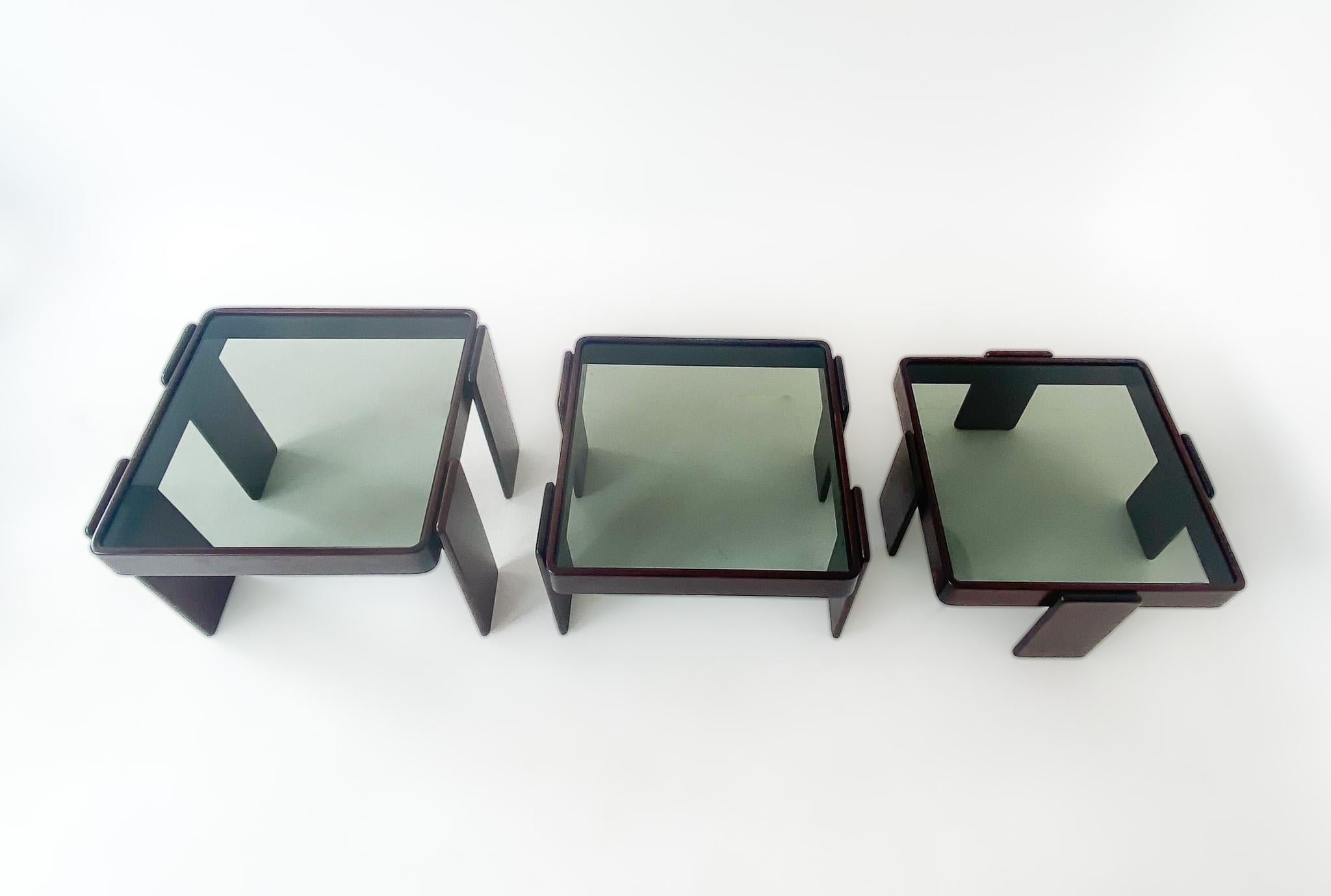 Mid-Century Modern Stacking Coffee Tables by Gianfranco Frattini, Italy, 1960s In Good Condition In Vienna, AT