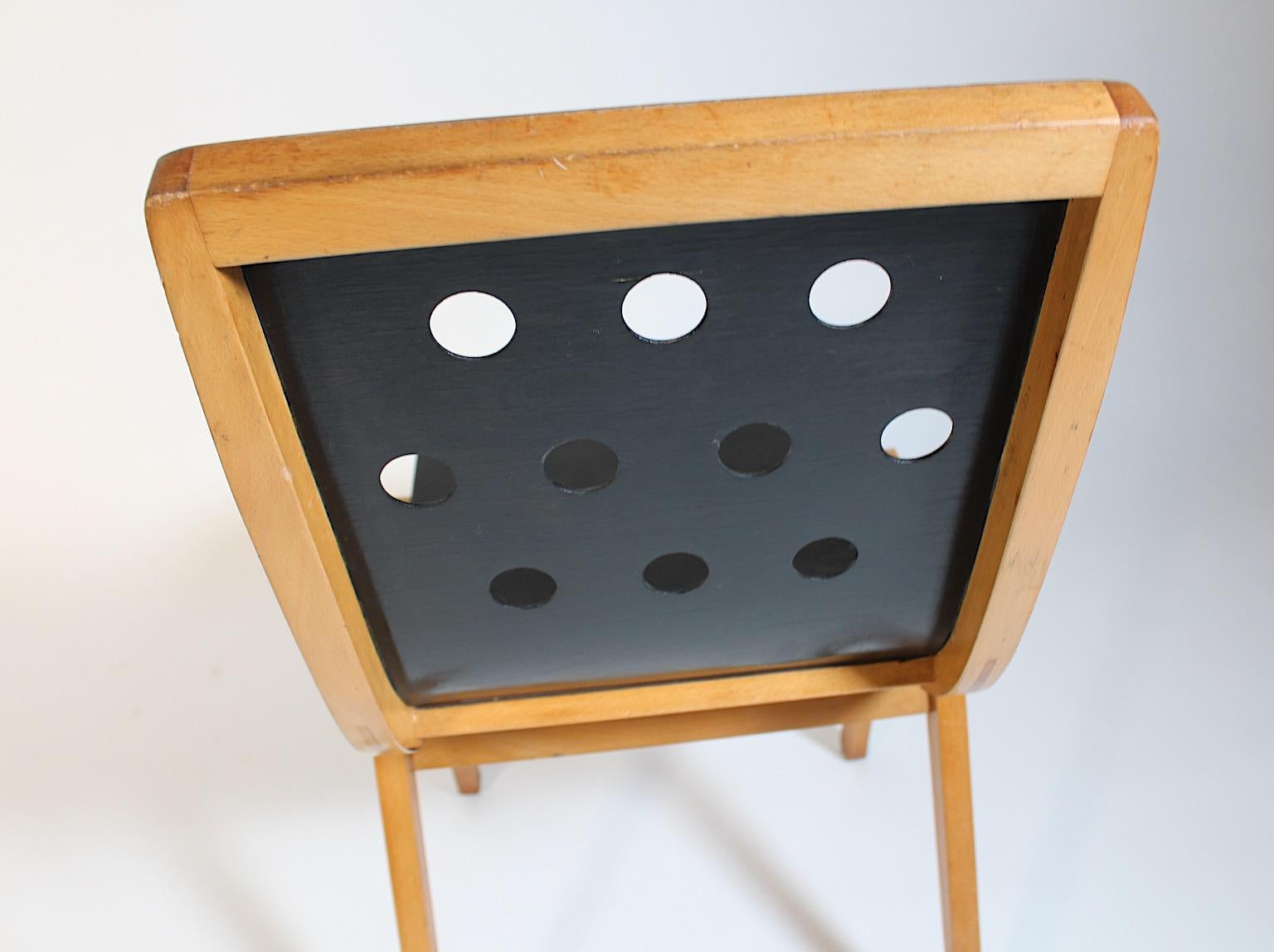 Mid Century Modern Stadthalle Chair Brown Beech Roland Rainer 1951 Vienna For Sale 11