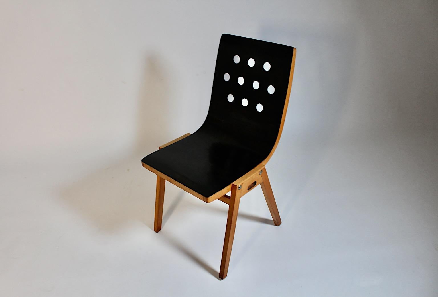Mid-Century Modern Mid Century Modern Stadthalle Chair Brown Beech Roland Rainer 1951 Vienna For Sale