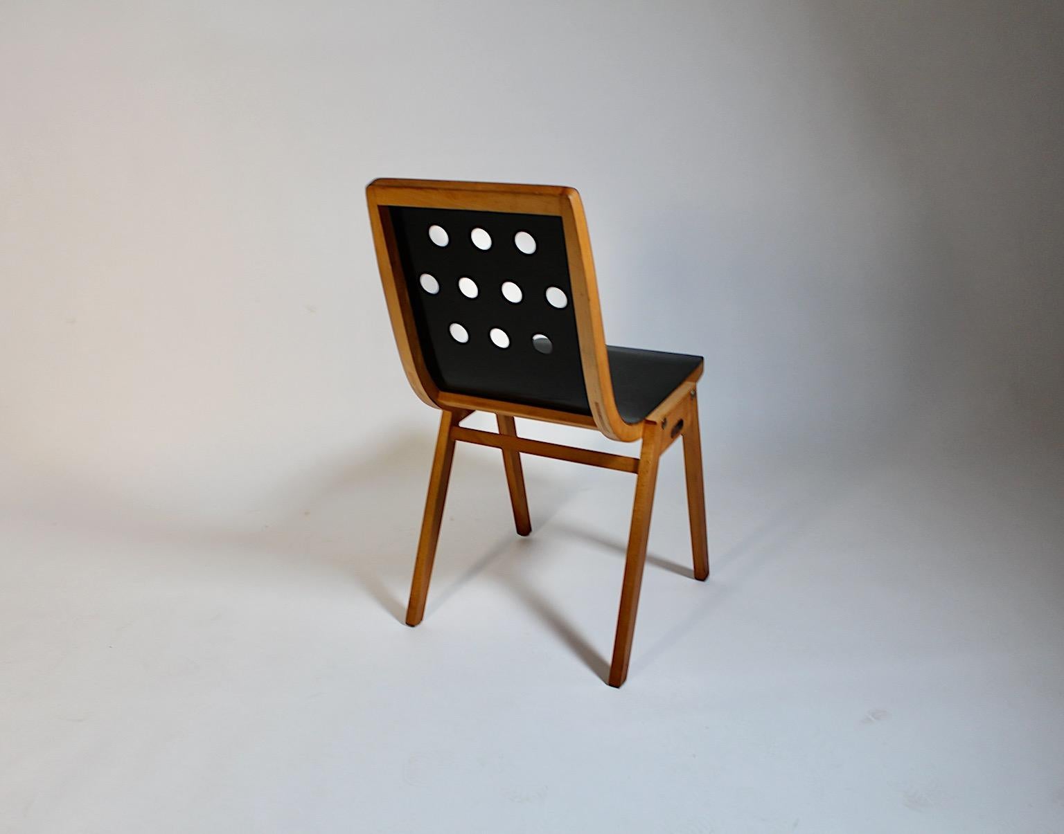 20th Century Mid Century Modern Stadthalle Chair Brown Beech Roland Rainer 1951 Vienna For Sale