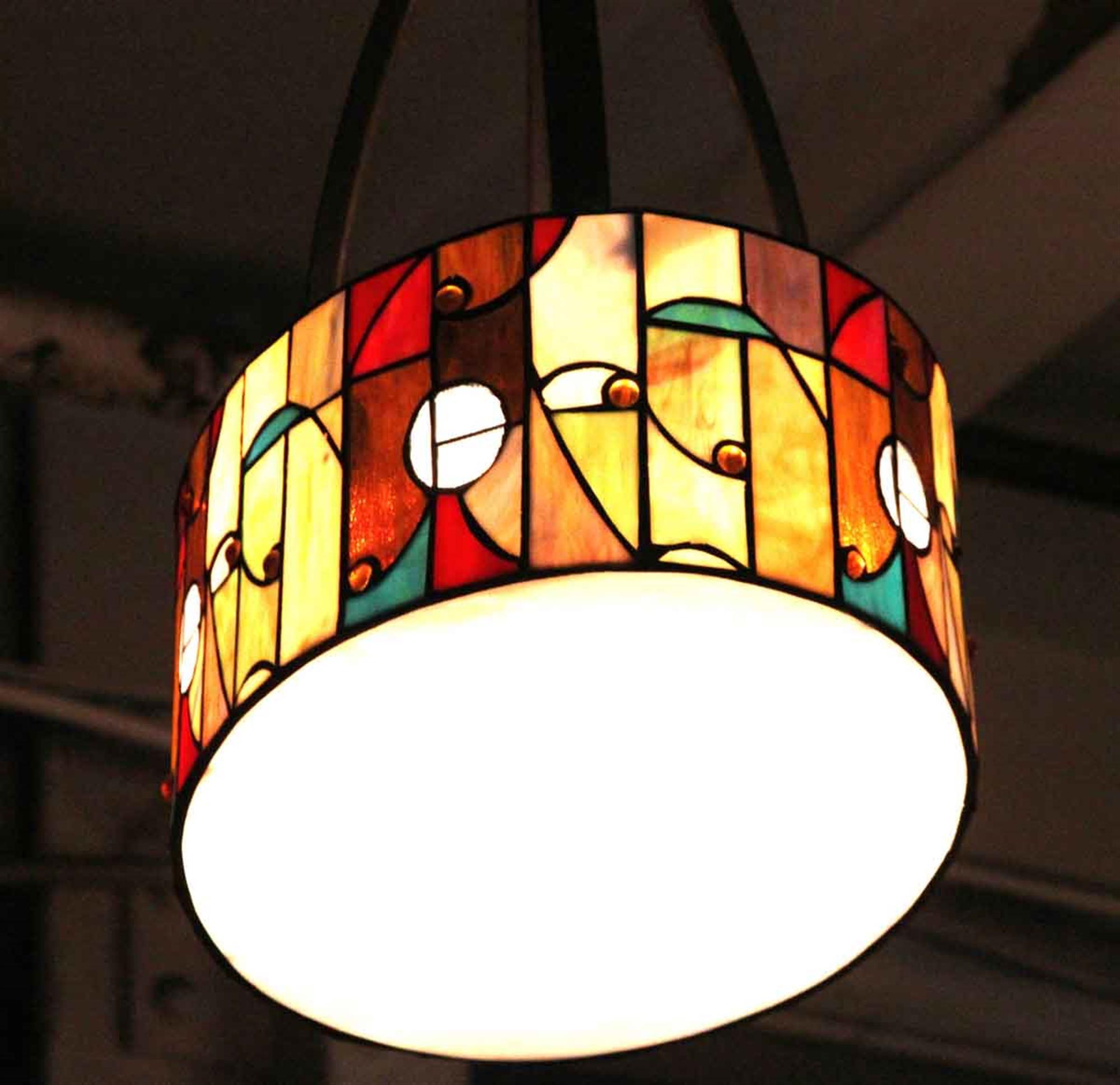 modern stained glass chandelier
